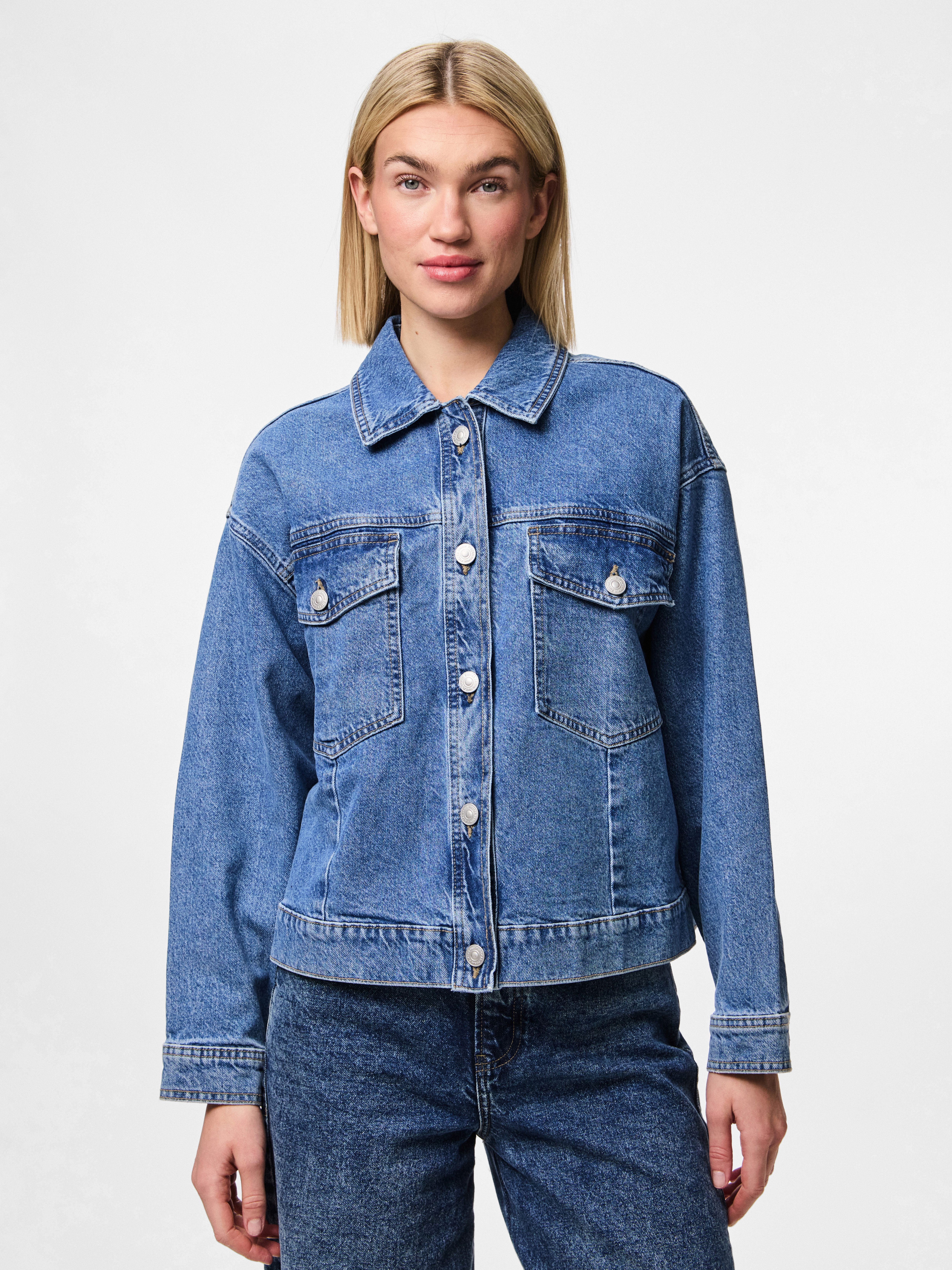pieces Jeansjack PCELMA DENIM JACKET NOOS BC dames tussenjassen maat XL (42) blauw
