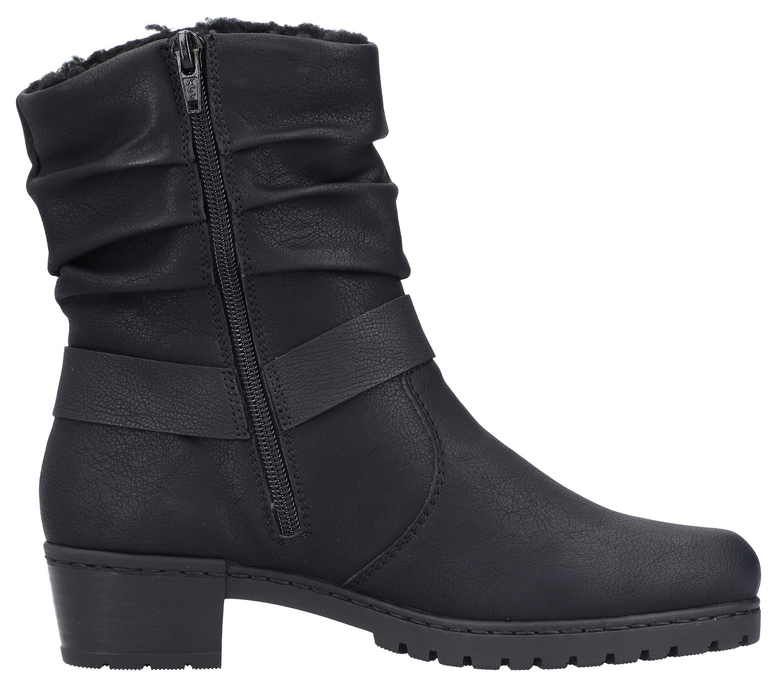 Rieker Winterlaarsjes western-enkellaars, cowboylaarzen, hakken, met decoratieve riem