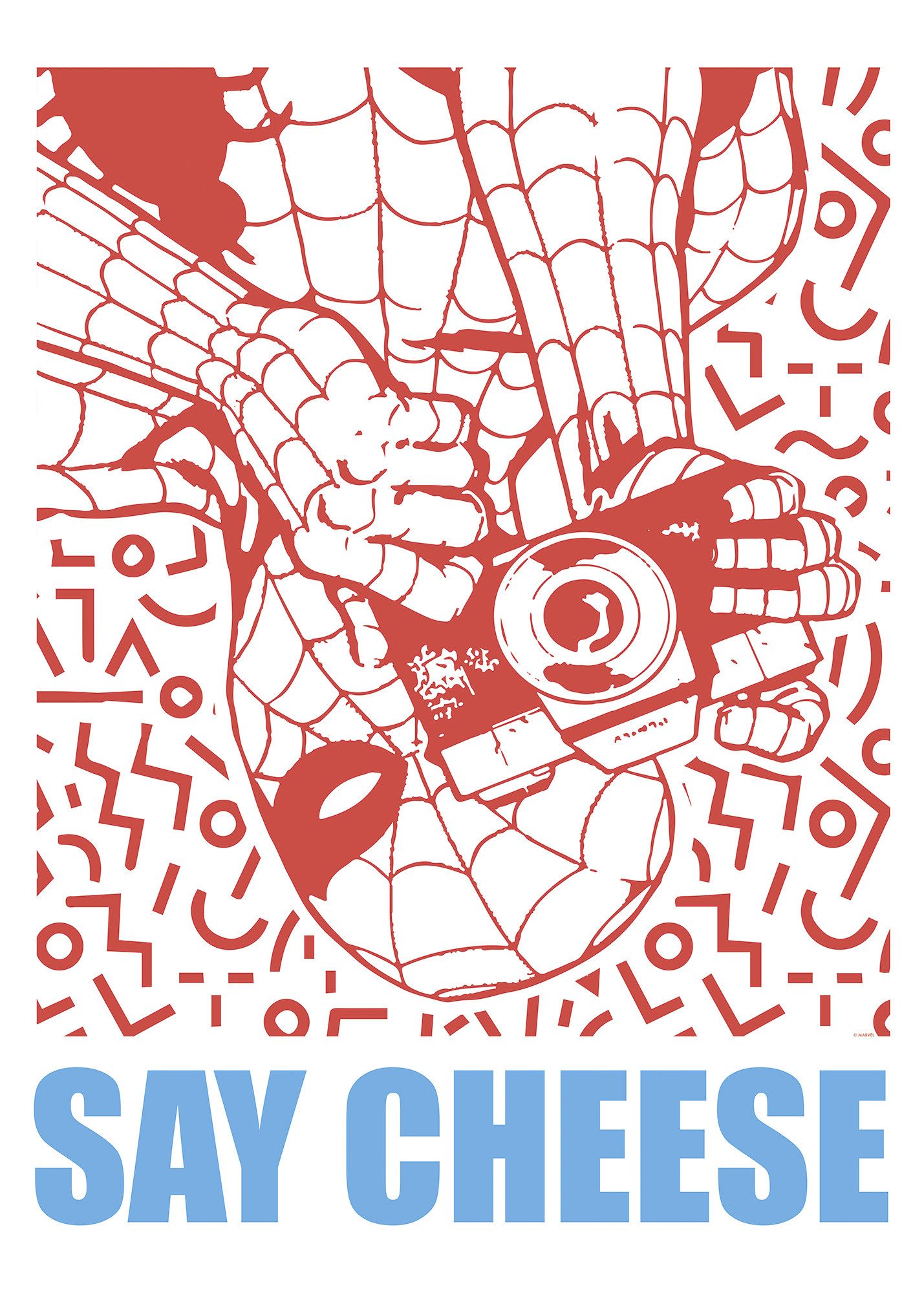 Komar Artprint Marvel Spider-Man Say Cheese Red 50 x 70 cm (breedte x hoogte) - kinderkamer, wandsticker (1 stuk)