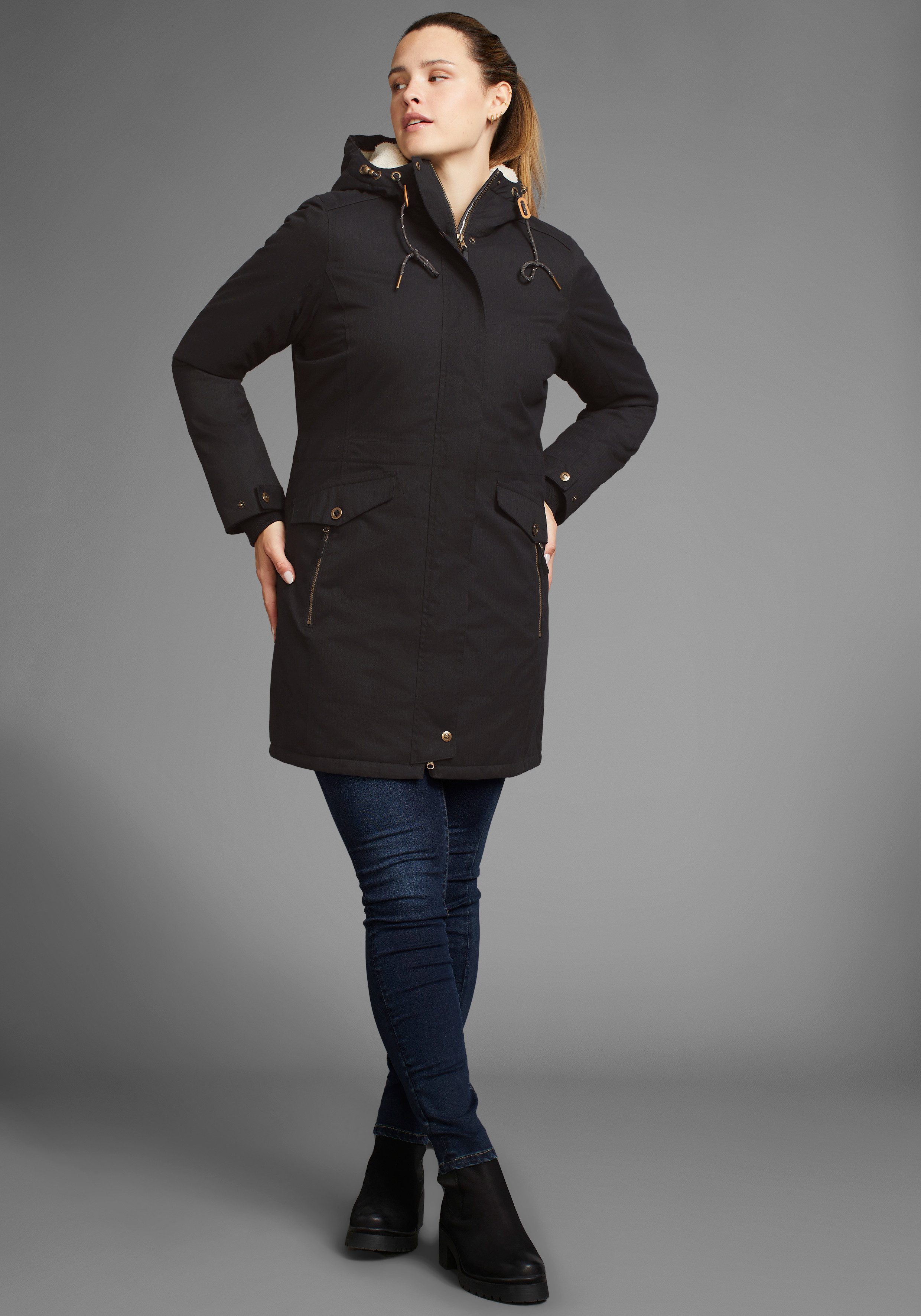 Polarino Outdoorjack ademend materiaal, waterdicht, winddicht, met capuchon