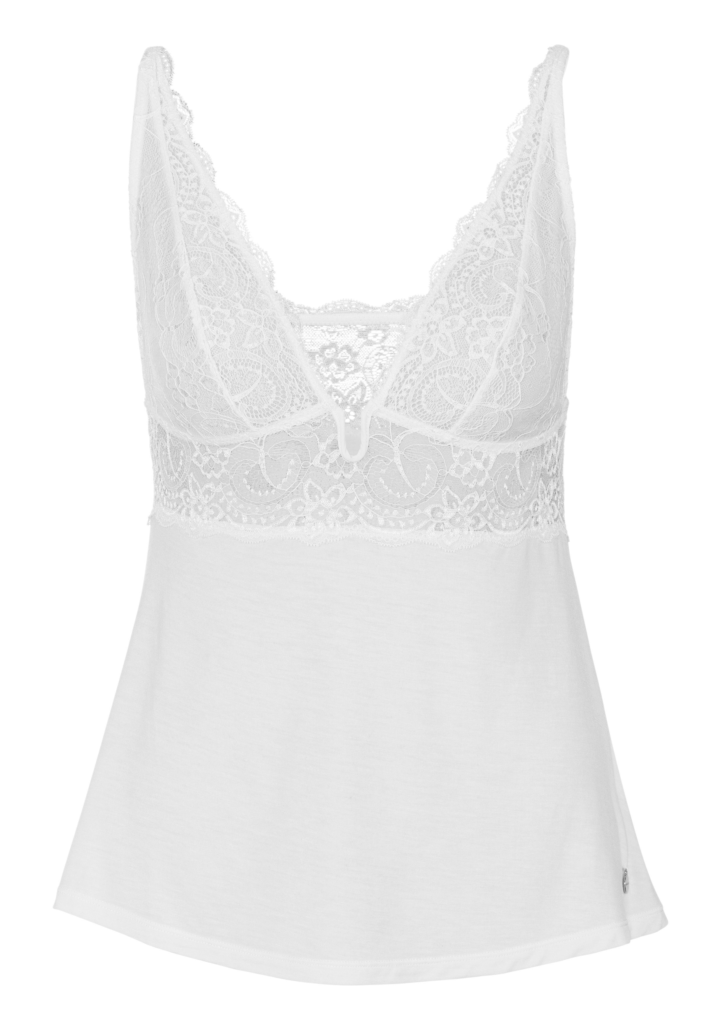 Lascana Shortama met mooie kantdetails (set, 2-delig)