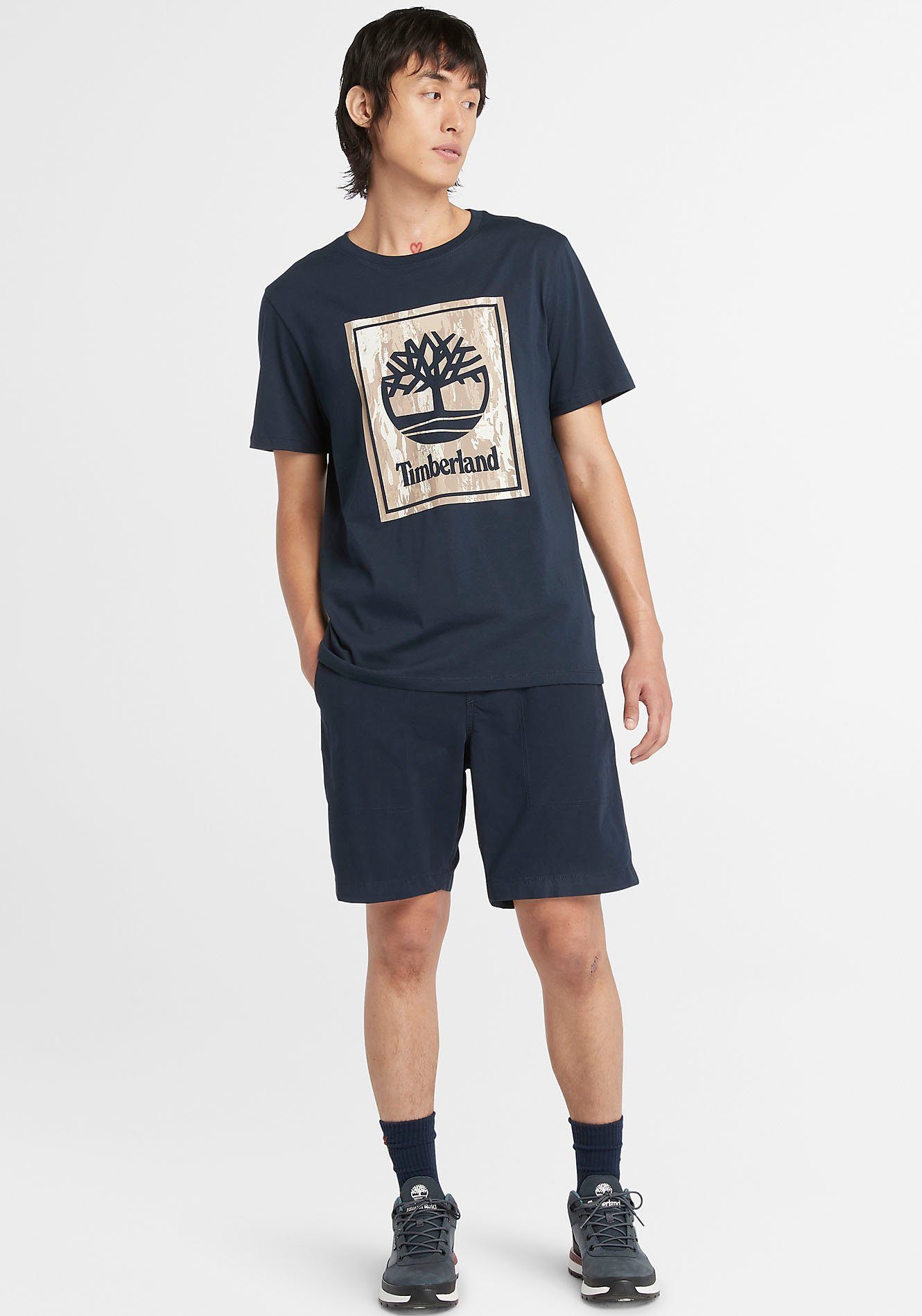 Timberland T-shirt STACK LOGO Camo Short Sleeve Tee