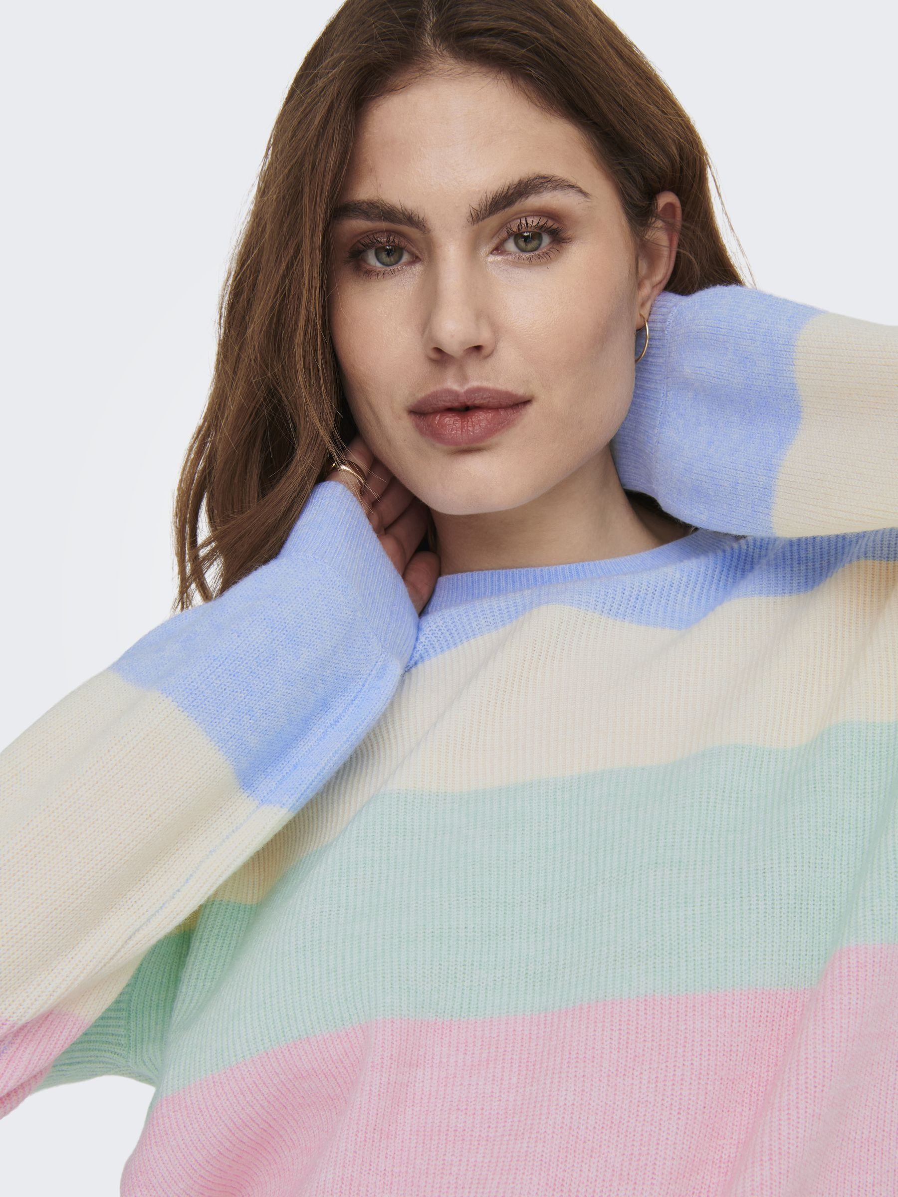 Only Gebreide trui ONLATIA L/S STRIPE PULLOVER KNT NOOS