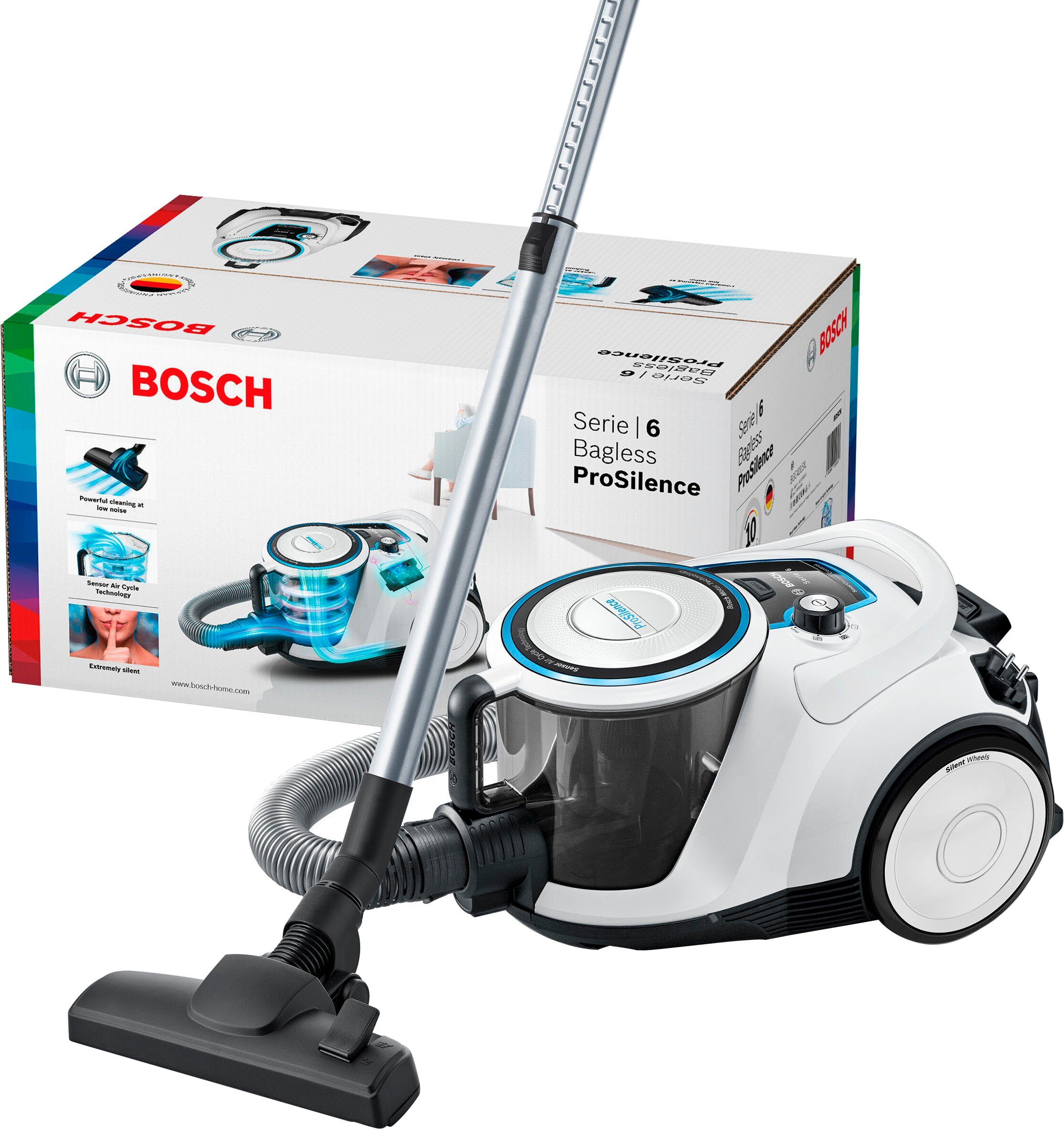 BOSCH Stofzuiger Serie 6 ProSilence BGC41LSIL, hygiënefilter, 10 jaar motorgarantie
