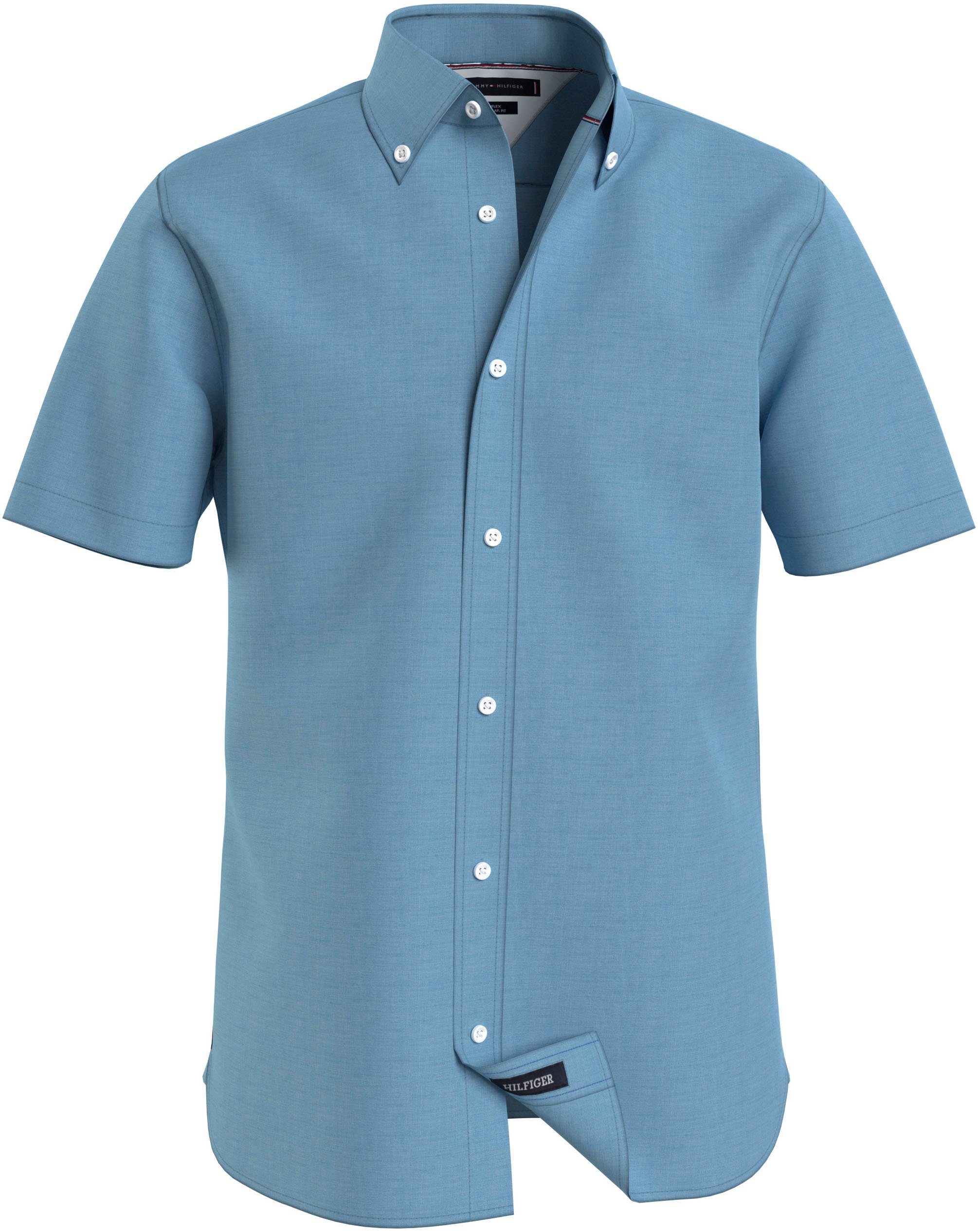 Tommy Hilfiger Overhemd met korte mouwen PIGMENT DYED LINEN RF SHIRT