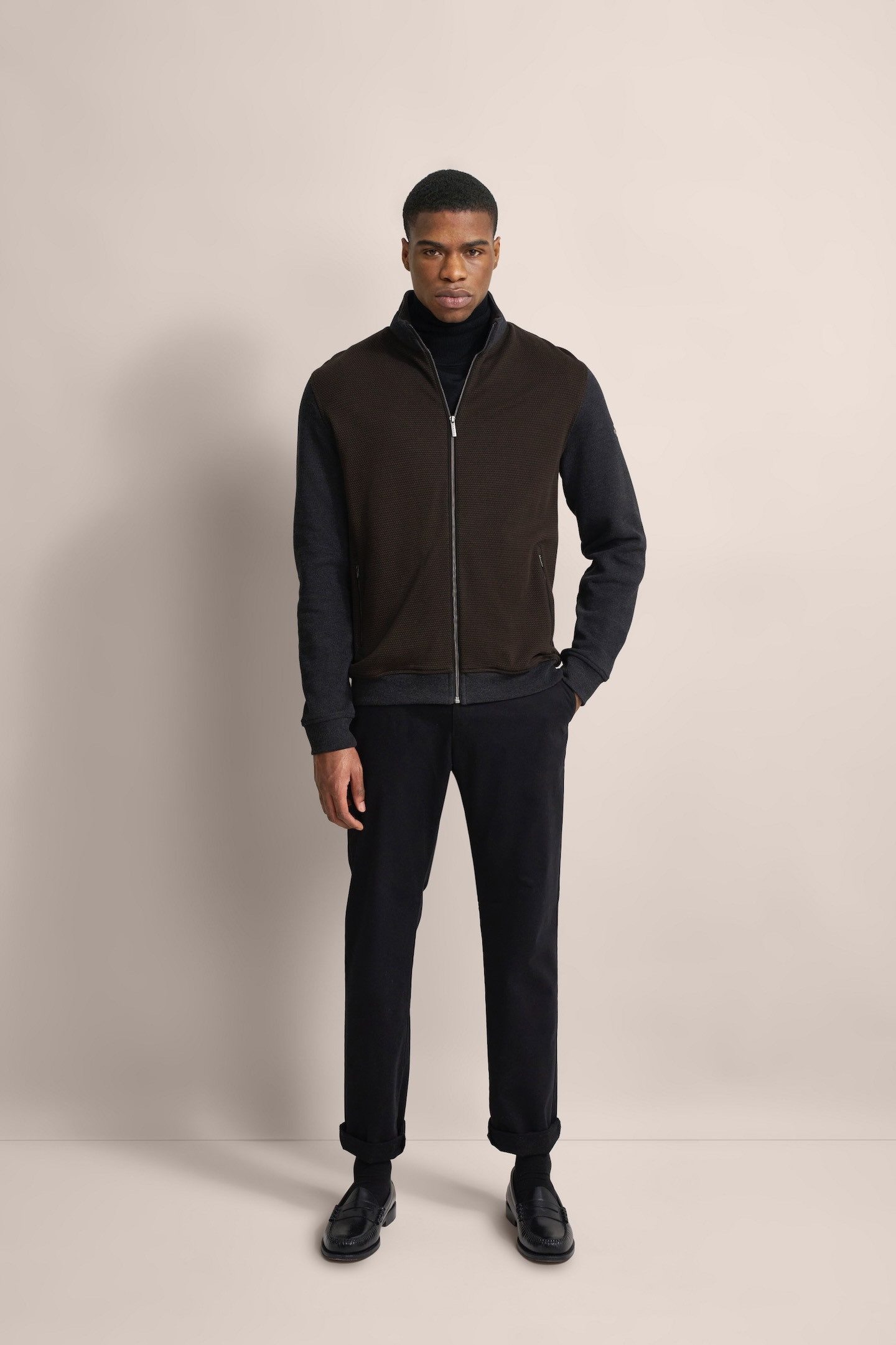 Bugatti Sweatvest met pied-de-poulemotief
