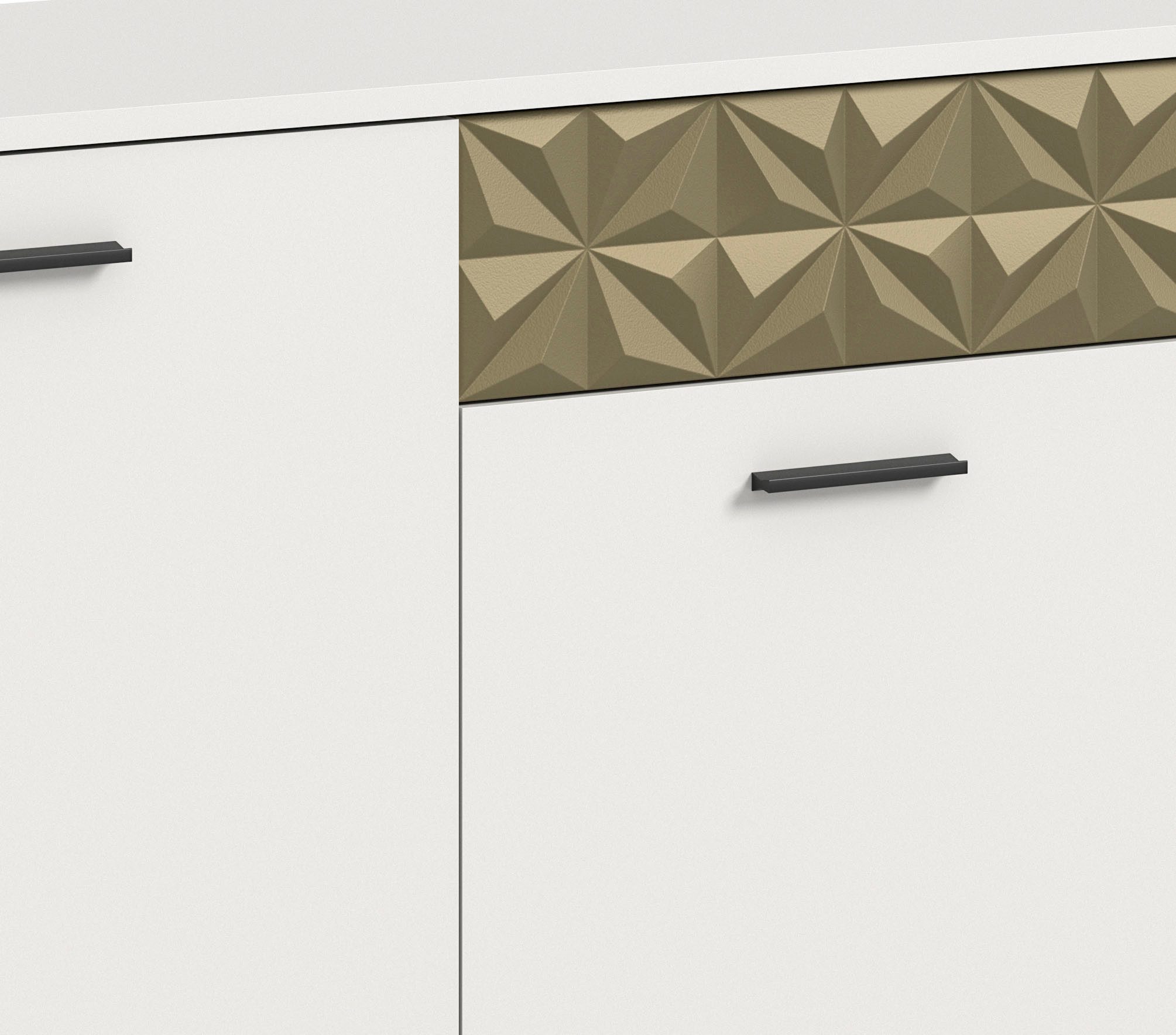 INOSIGN Vitrinekast Vicenza, hoogte 195 cm, ornamentafwerking, 2 deuren, 9 vakken