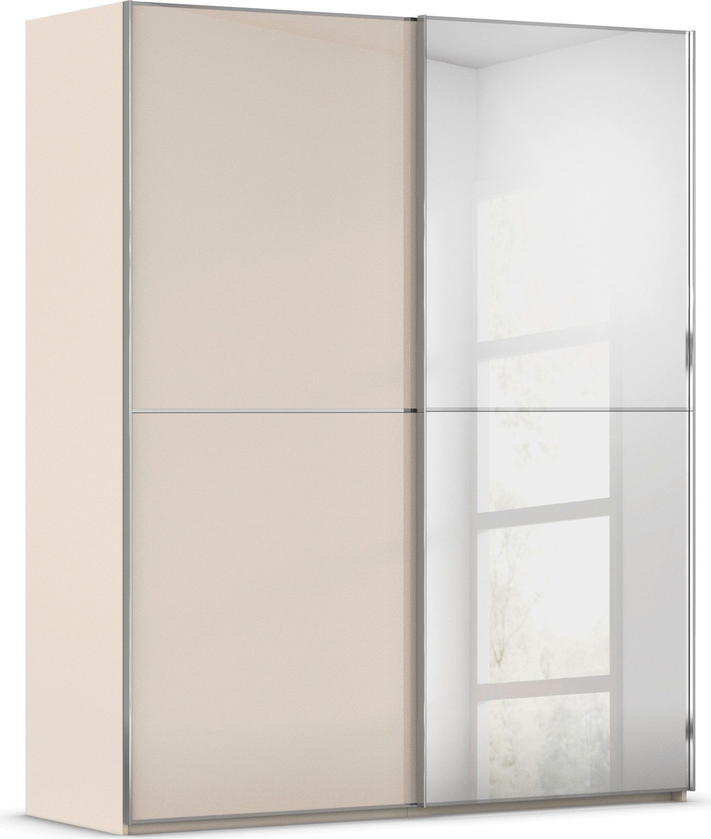 rauch Schuifdeurkast Kledingkast Kast Garderobe Slaapkamerkast SCALE-DUO edel tweedelige deuren spiegel/glas-mix 3 sierlijsten made in germany