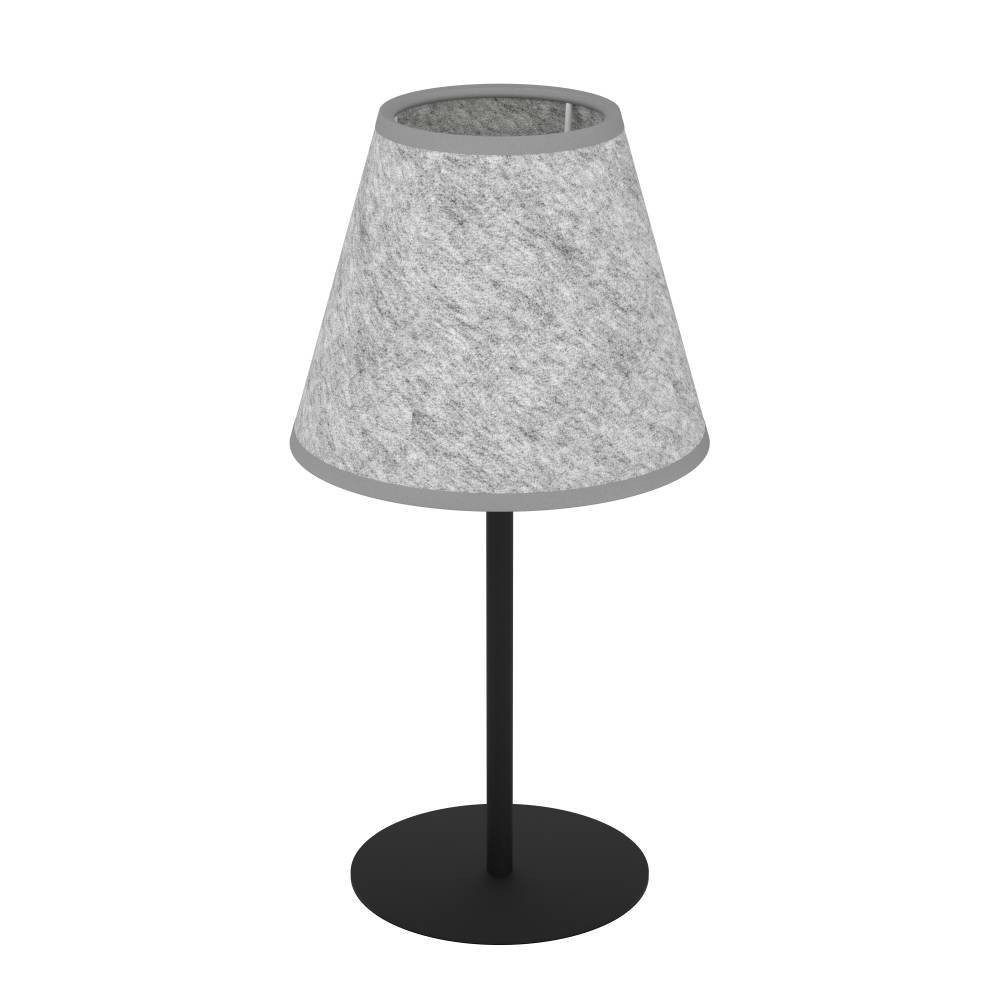 EGLO Tafellamp ALSAGER Tafellamp, Japandi, metaal in zwart en vilt in grijs, E27 fitting (1 stuk)
