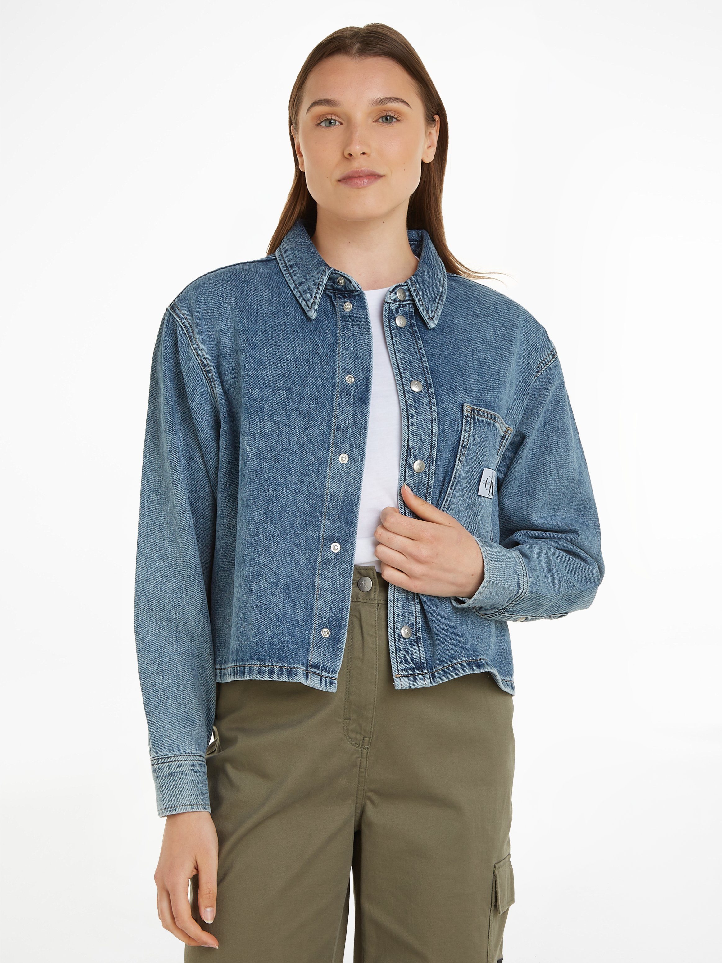 Calvin Klein Jeansblouse CROPPED DAD DENIM SHIRT online bestellen | OTTO