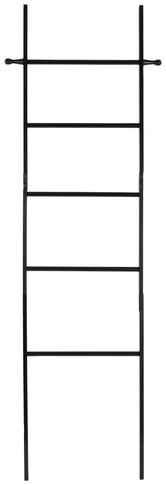 WENKO Handdoekenladder Loft Bamboe, zwart gelakt