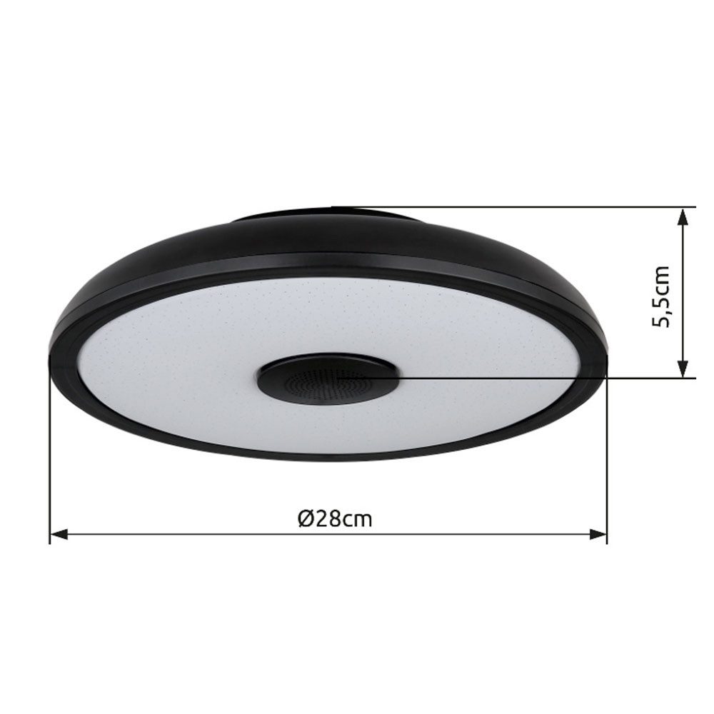 Globo Lightning Led-plafondlamp Raffy Luidspreker, plafondlamp kunststof, led, muziek (1 stuk)