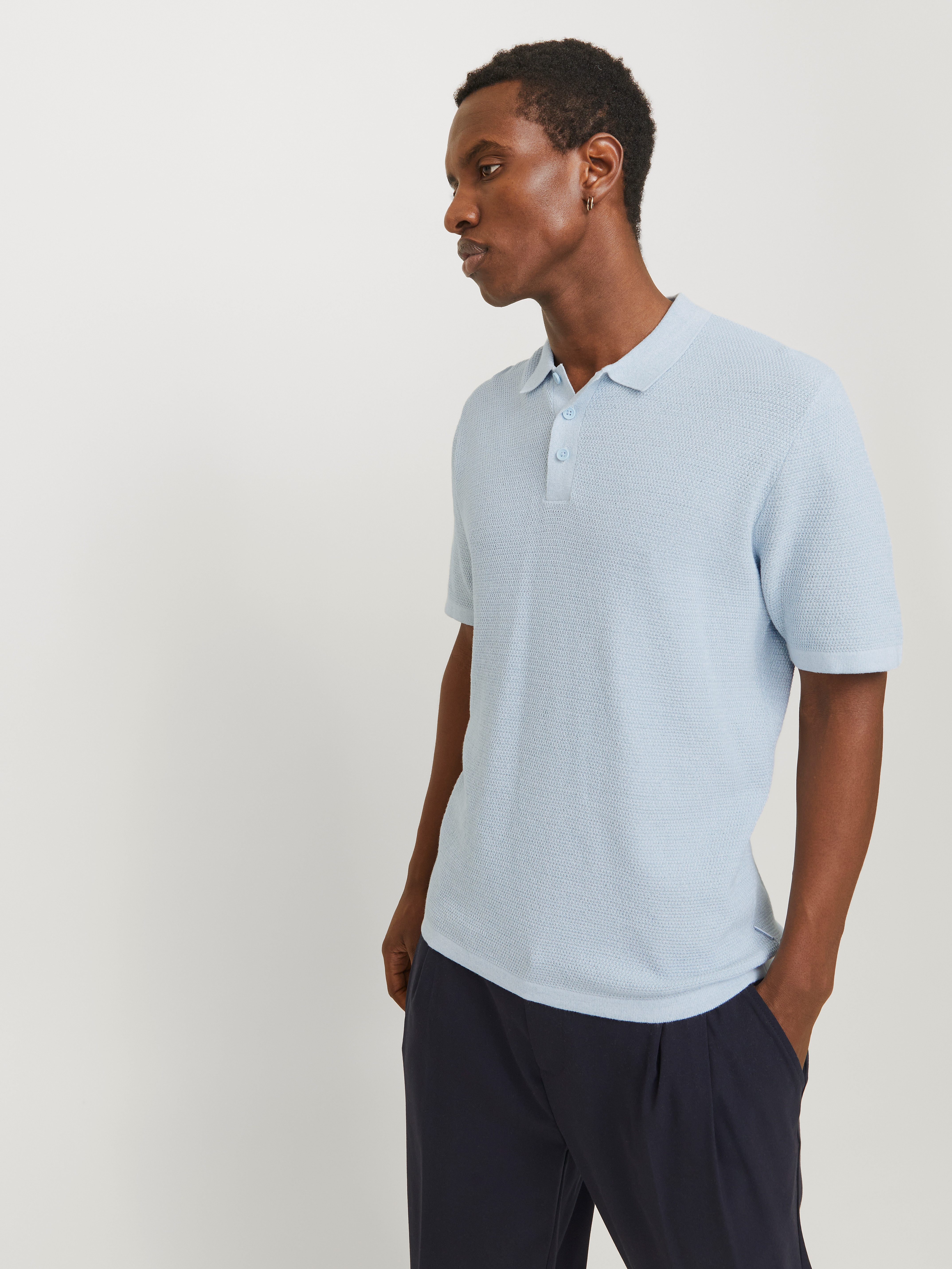 Jack & Jones Trui met korte mouwen JJEGEORGE KNIT POLO SS SN