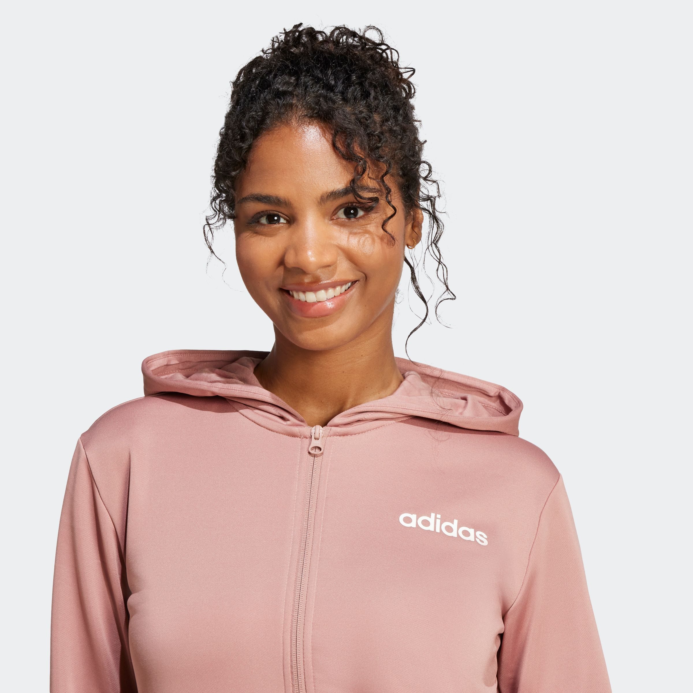 adidas Sportswear Trainingspak W LINEAR TS Trainingsjack met capuchon, trainingspak (2-delig)