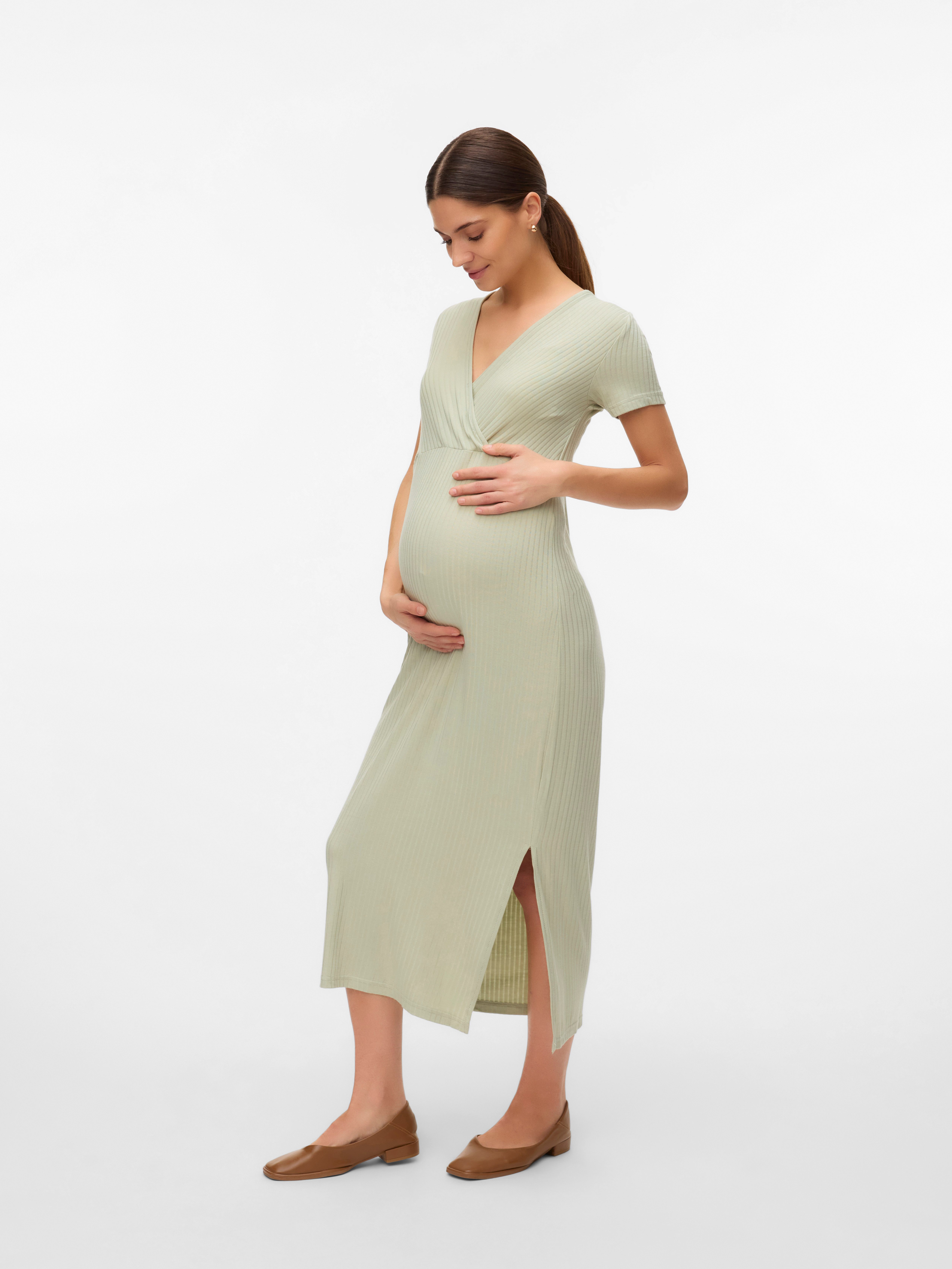 Mamalicious Jerseyjurk MLTRINITY TESS SS JRS MIDI DRESS 2F NOOS