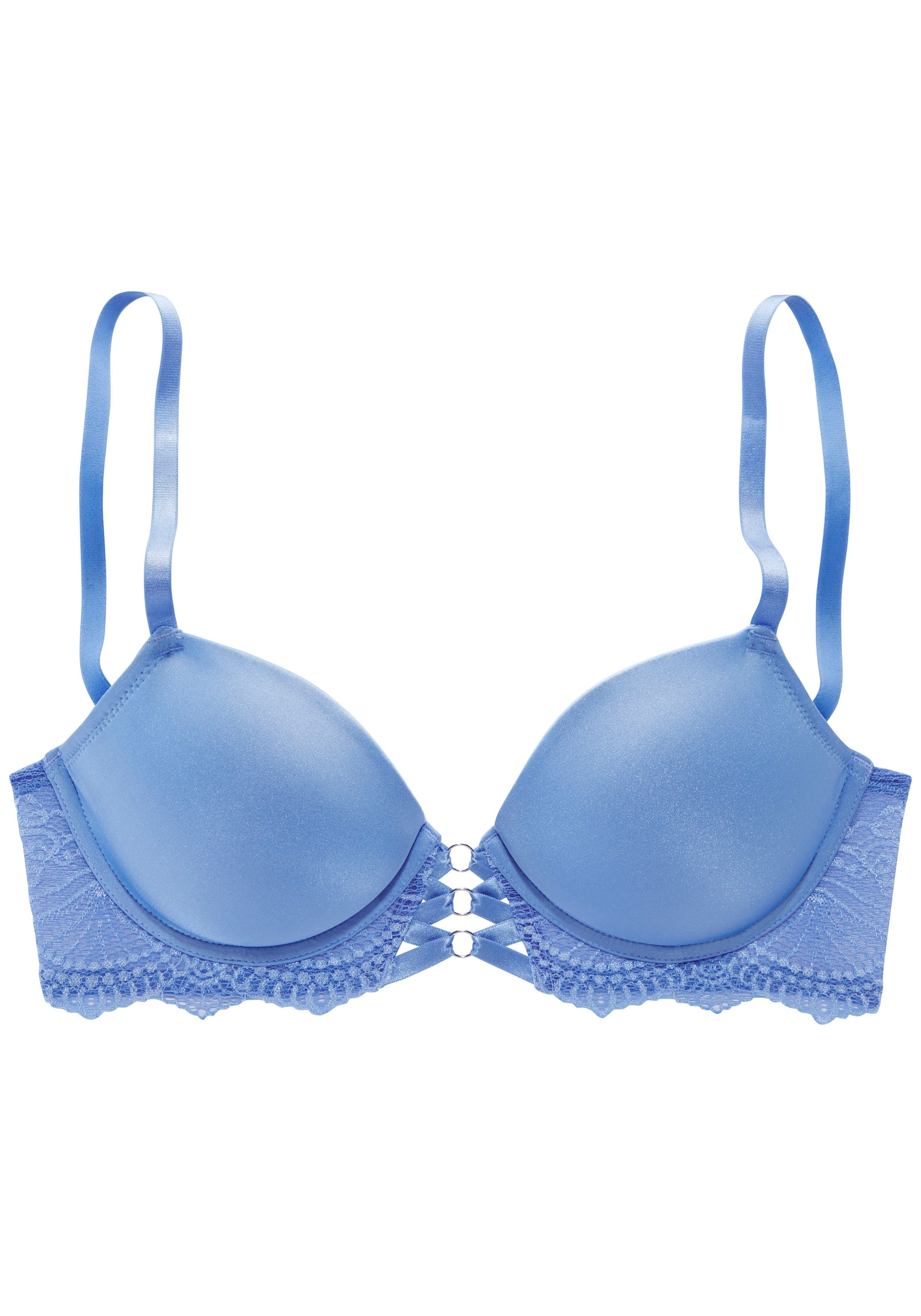 Lascana Push-up-bh Eleonora met fijne vetersluiting in satijnlook en lintdetail, sexy lingerie