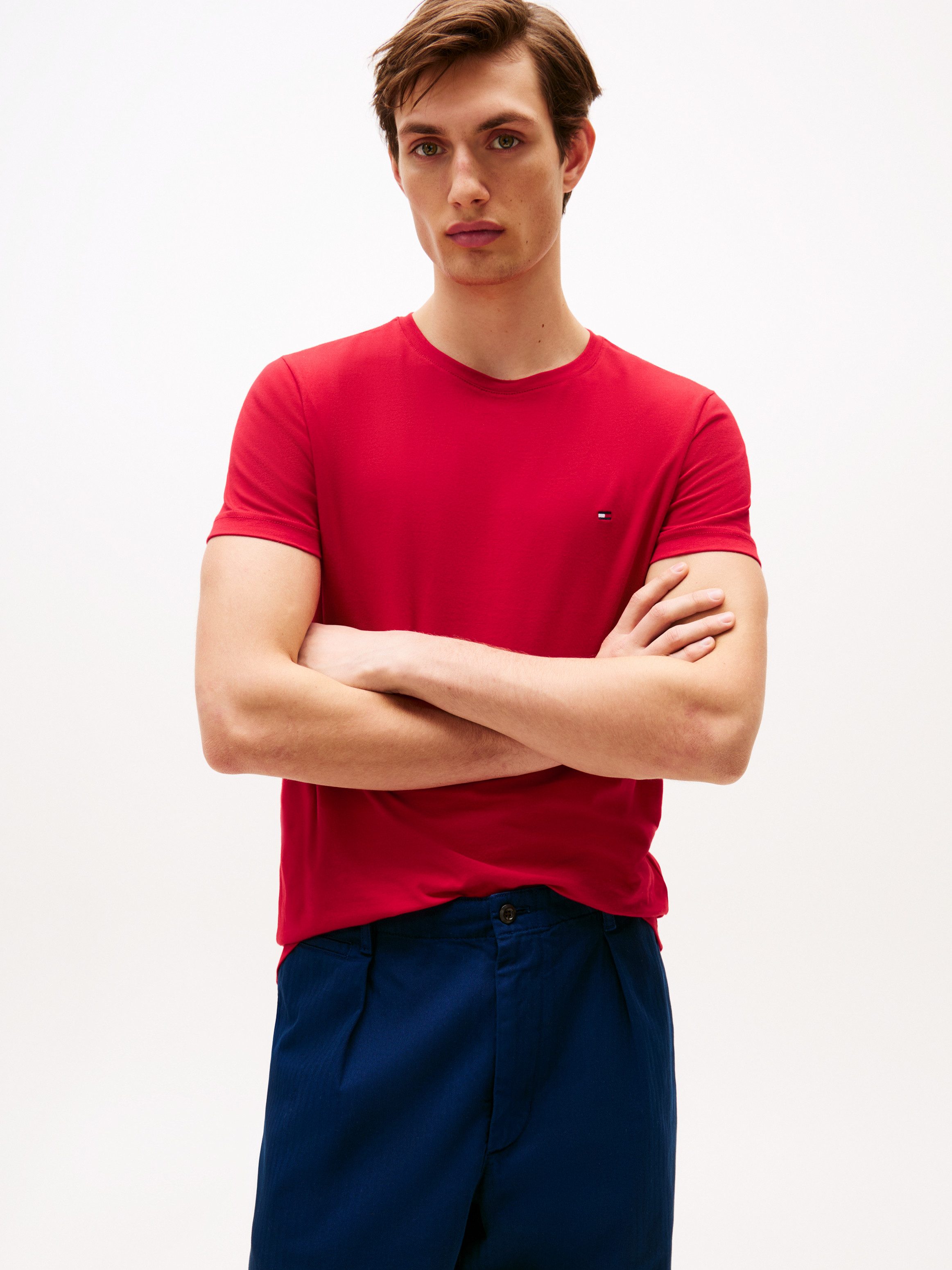 Tommy Hilfiger T-shirt STRETCH SLIM FIT TEE heren t-shirts maat XXXL rood