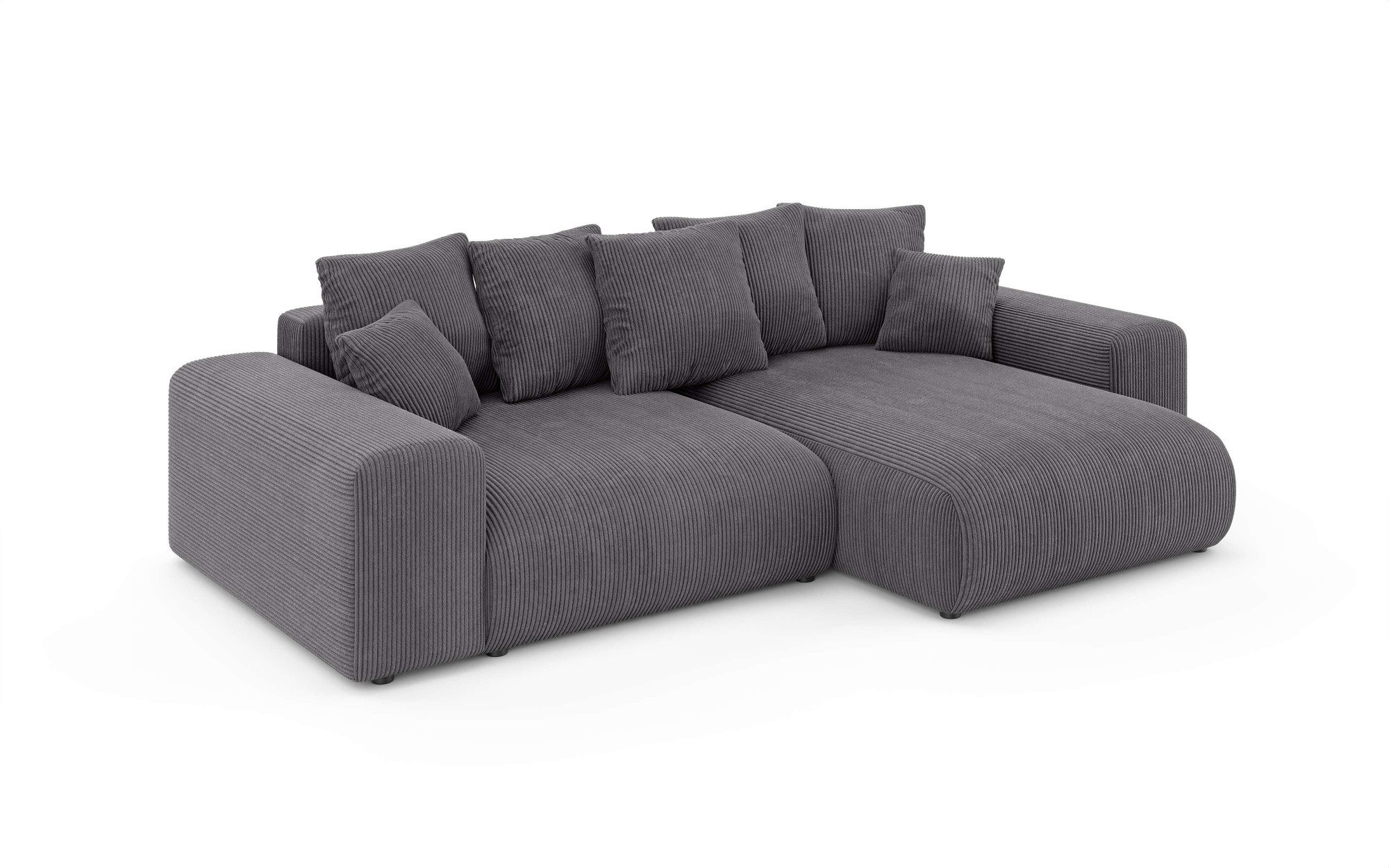 Home affaire Hoekbank LAKESIDE met bedfunctie en bedlade, B/D/H 257/166/84 cm L-vorm, recamiere aan beide zijden monteerbaar, golfondersteuning