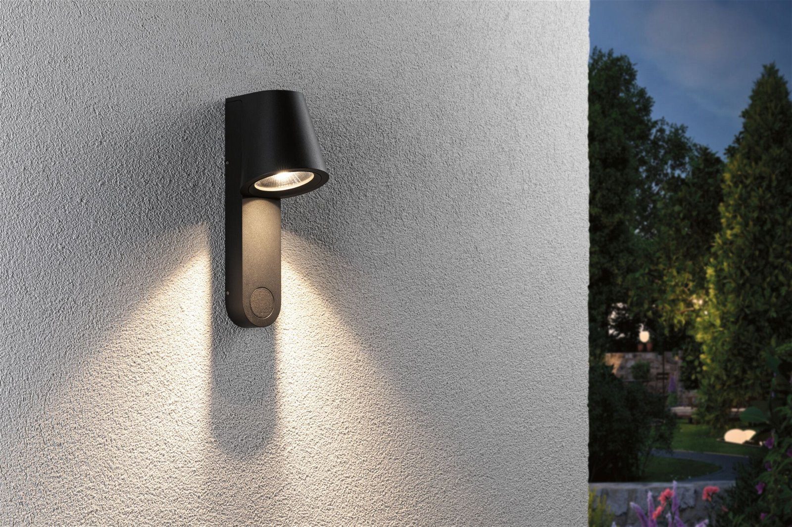 Paulmann Led-wandlamp voor buiten IP44 105x127mm 3000K 9W 700lm 230V 65° Antraciet Aluminium (1 stuk)