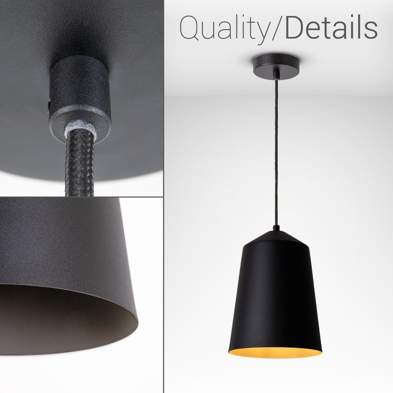 Paco Home Plafondlamp Jackson Woonkamer aluminium poedercoating industrieel ontwerp E27