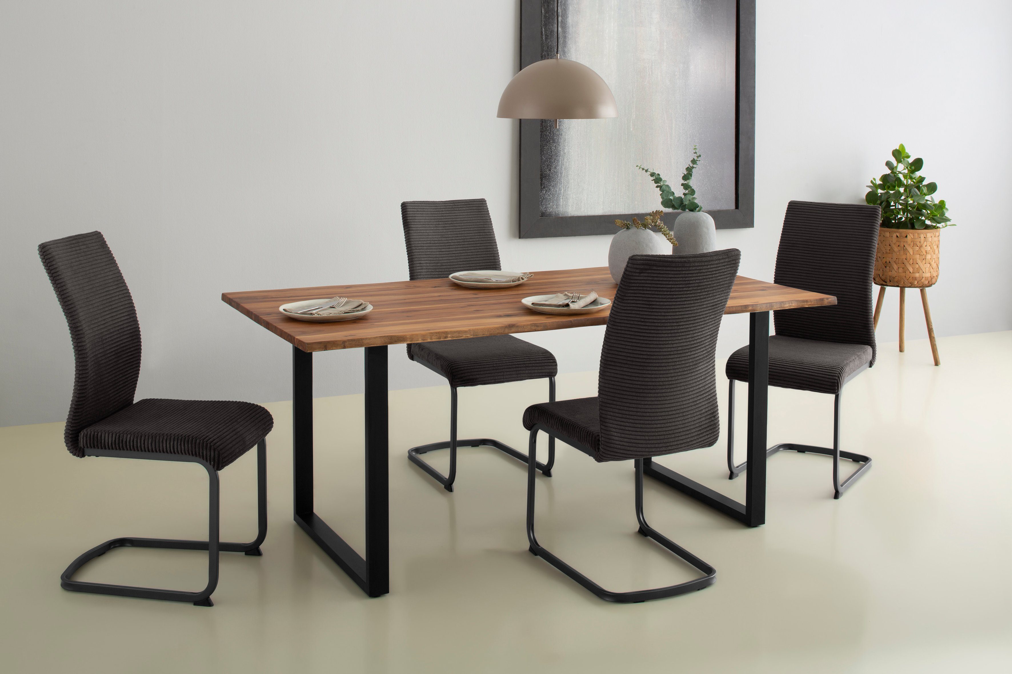Home affaire Tafel met hout Jenny I Massief hout, dikte van het tafelblad 26 mm, in verschillende afmetingen