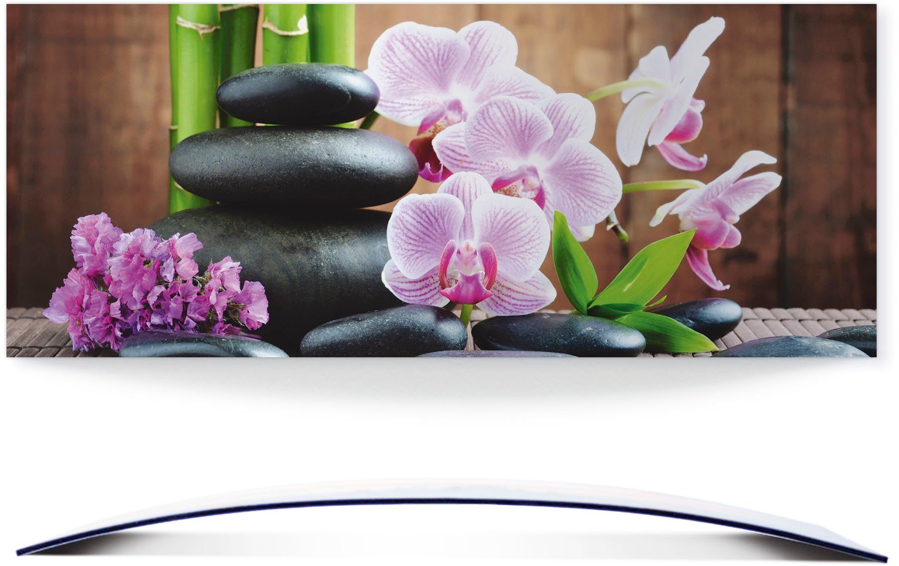 Artland Artprint Spa concept zen stenen orchideeën gebogen 3d-optiek (1 stuk)