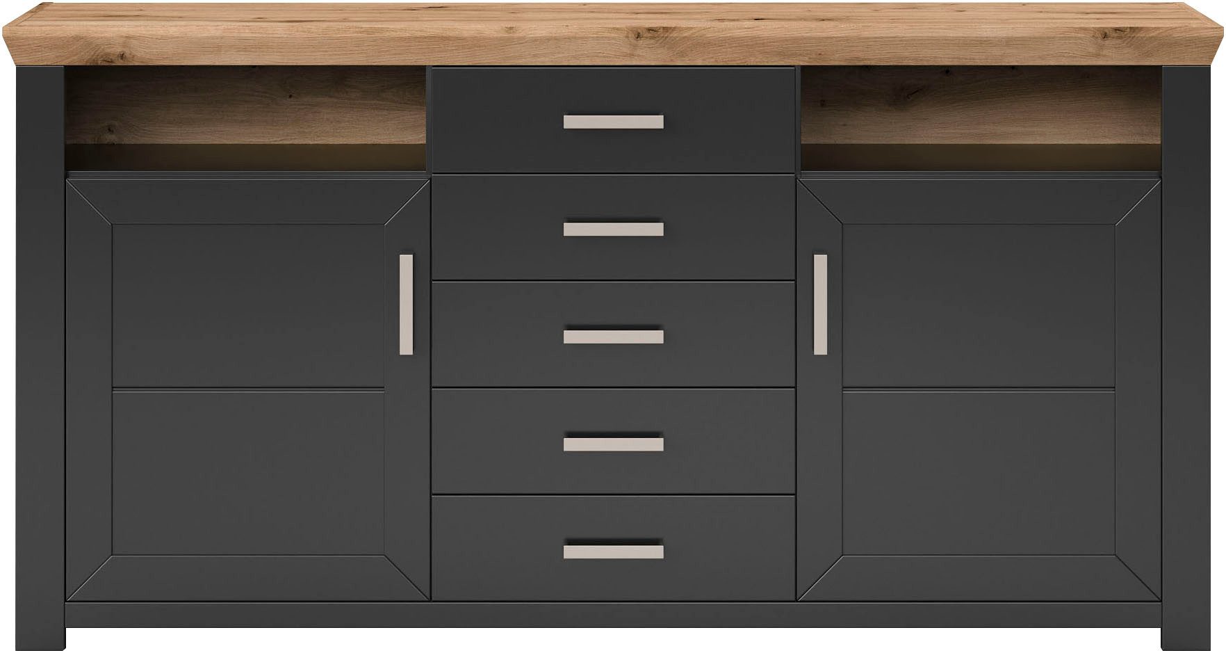 set one by Musterring Dressoir York Type 55, met veel opbergruimte, in landhuisstijl, B 184 x H 95 cm