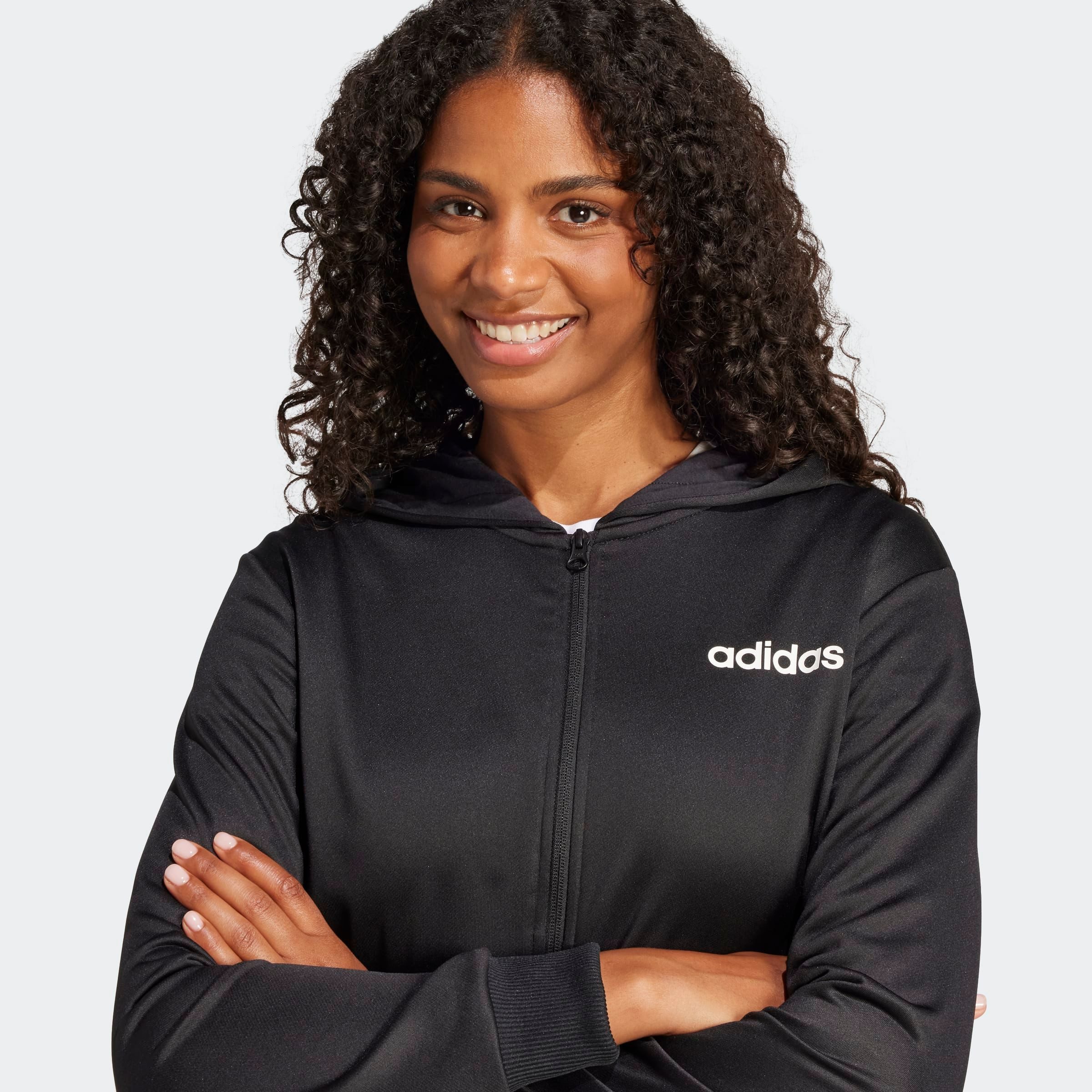 adidas Sportswear Trainingspak W LINEAR TS Trainingsjack met capuchon, trainingspak (2-delig)