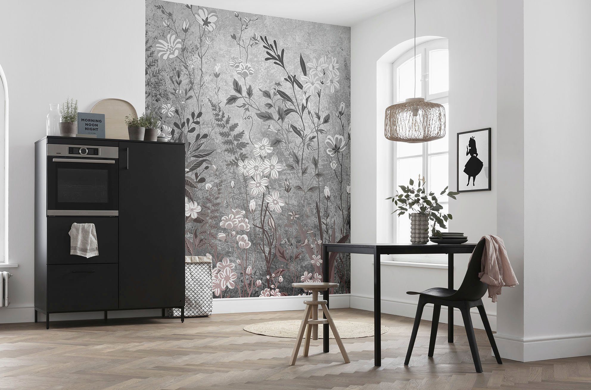 Komar Vliesbehang Digitale print vlies - Moonlight Flowers - Afmeting 200 x 250 cm (1 stuk)