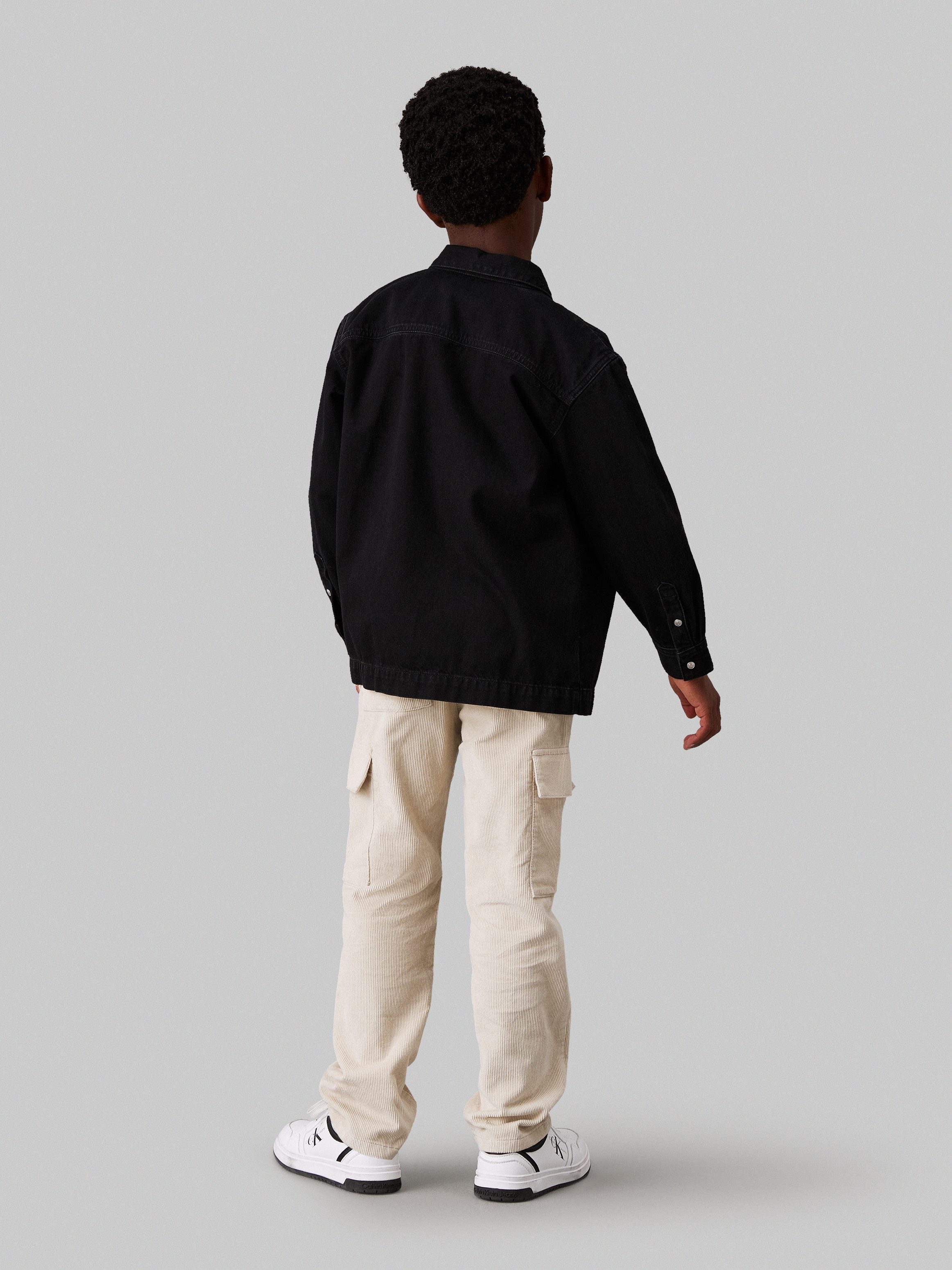 Calvin Klein Cargobroek Corduroy Straight Cargo Pants voor kinderen tot 16 jaar en met logo-embossing