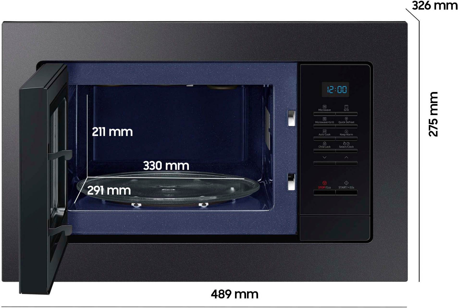 Samsung Magnetron MG20A7013CB/EG Koken, bakken & grillen met onderhoudsvriendelijk keramisch emaille interieur