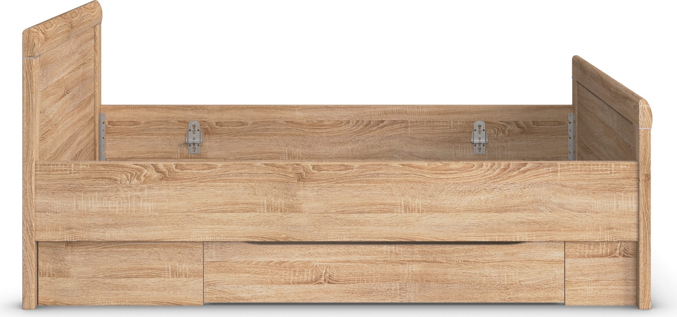 rauch Ledikant met bergruimte Bed Eenpersoons Stollenbed Bedkasten EVELYN in comfortabele hoogte met houten hoofdeinde en lades made in germany