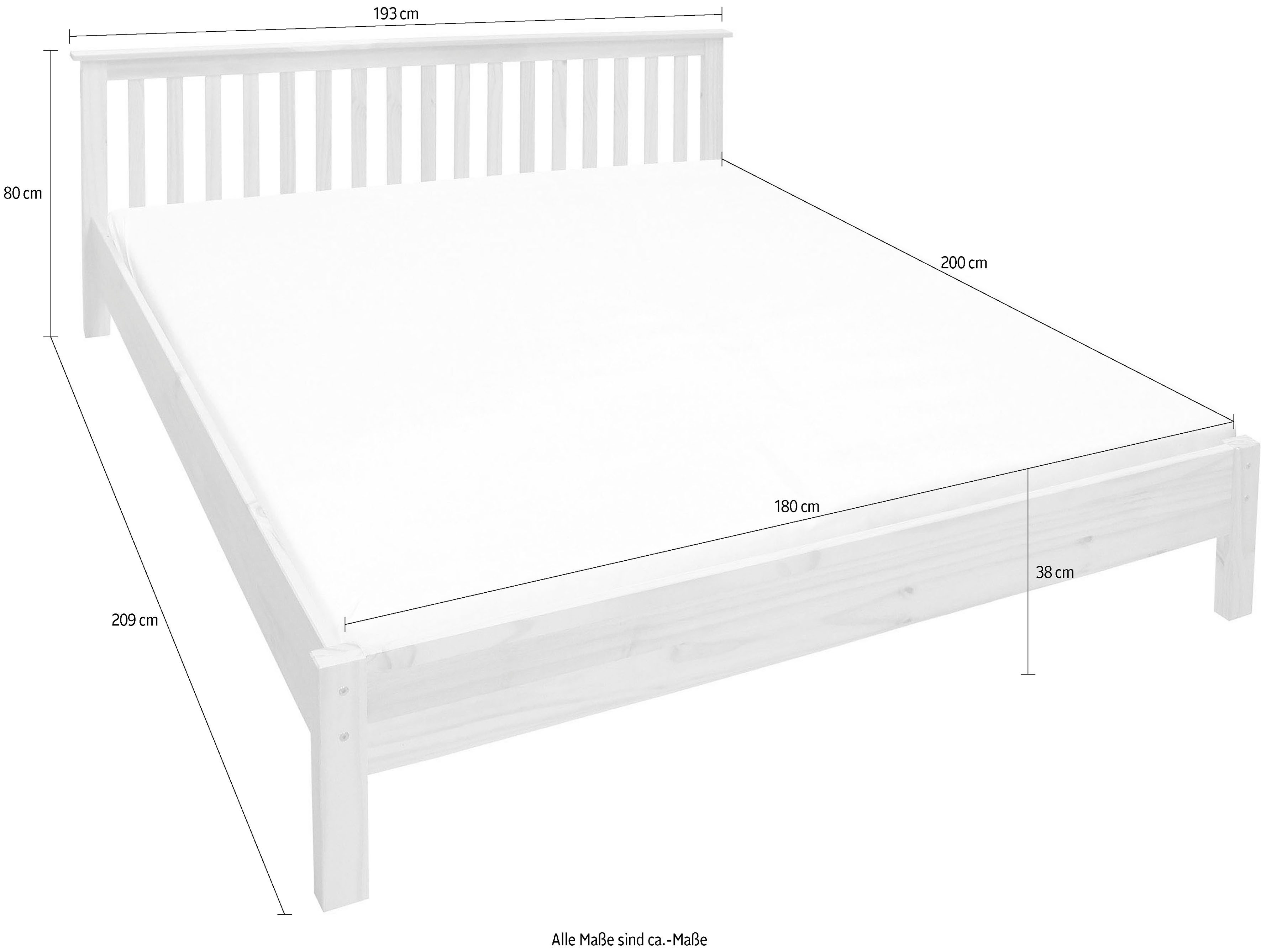 Home affaire Bedframe gemaakt van massief grenenhout (1-delig)