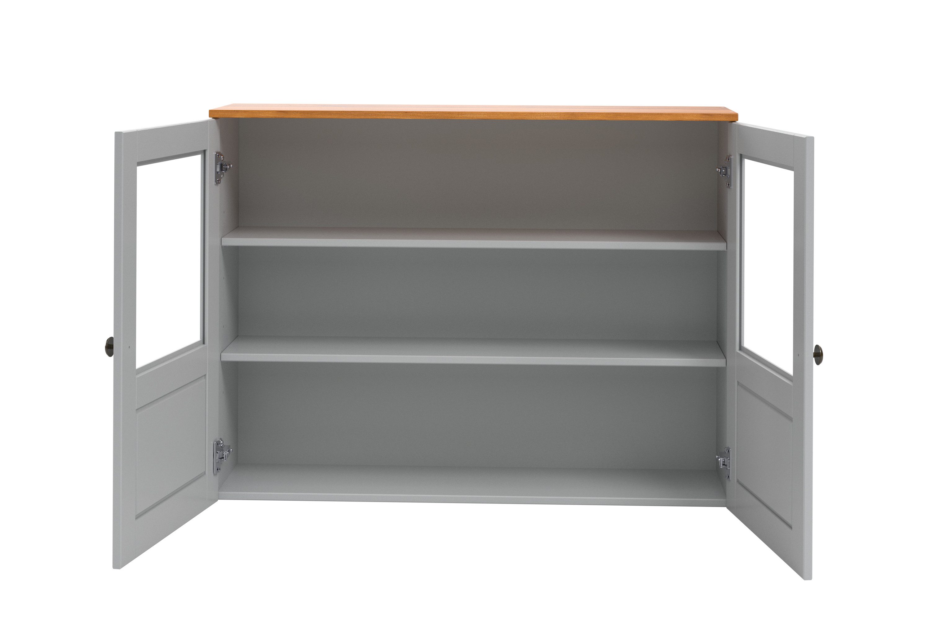 Home affaire Hangkast Alby2 Met metalen grepen en glazen deuren, breedte 100 cm