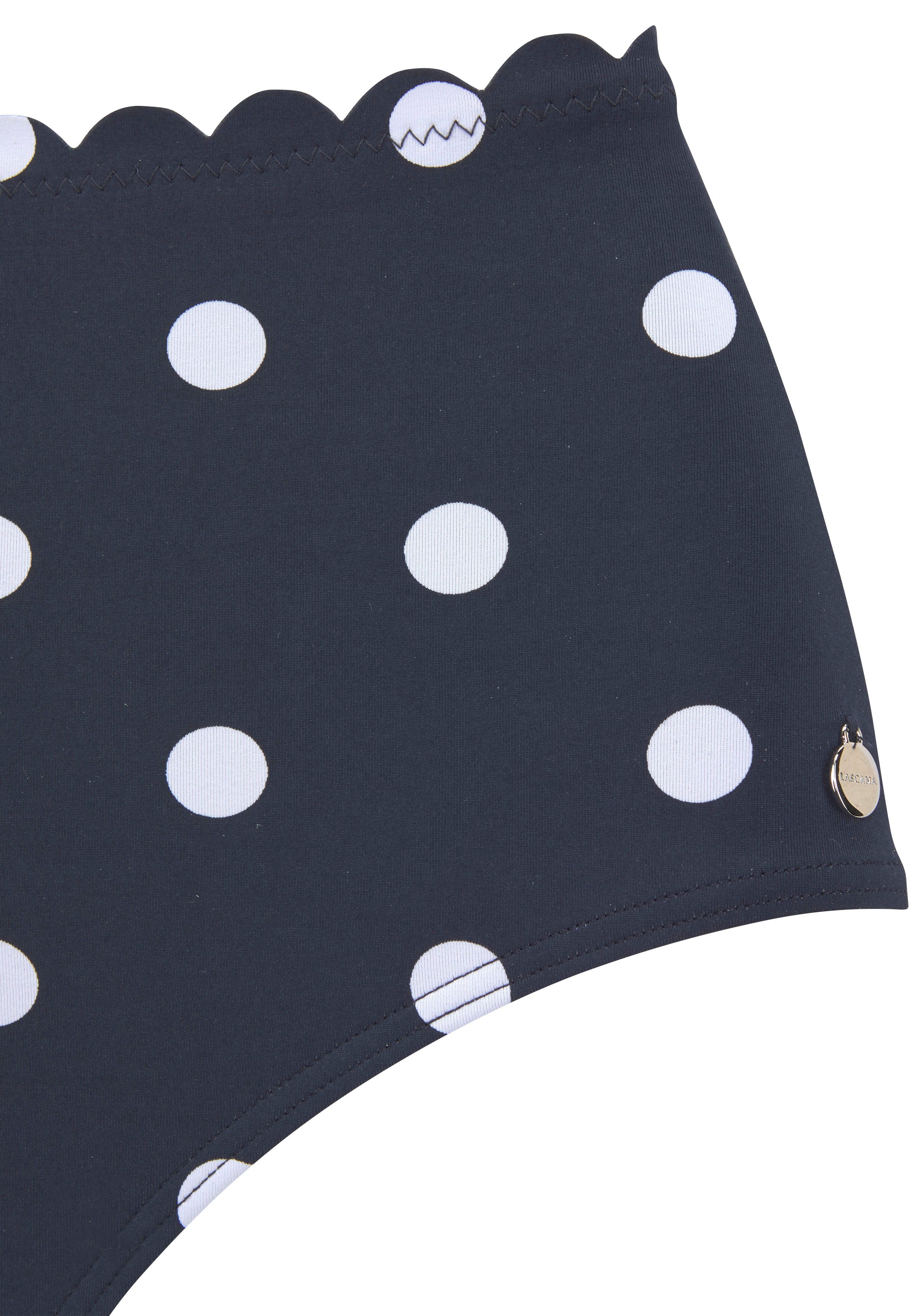 Lascana Highwaist-bikinibroekje Jada Met schulprandjes en stippen