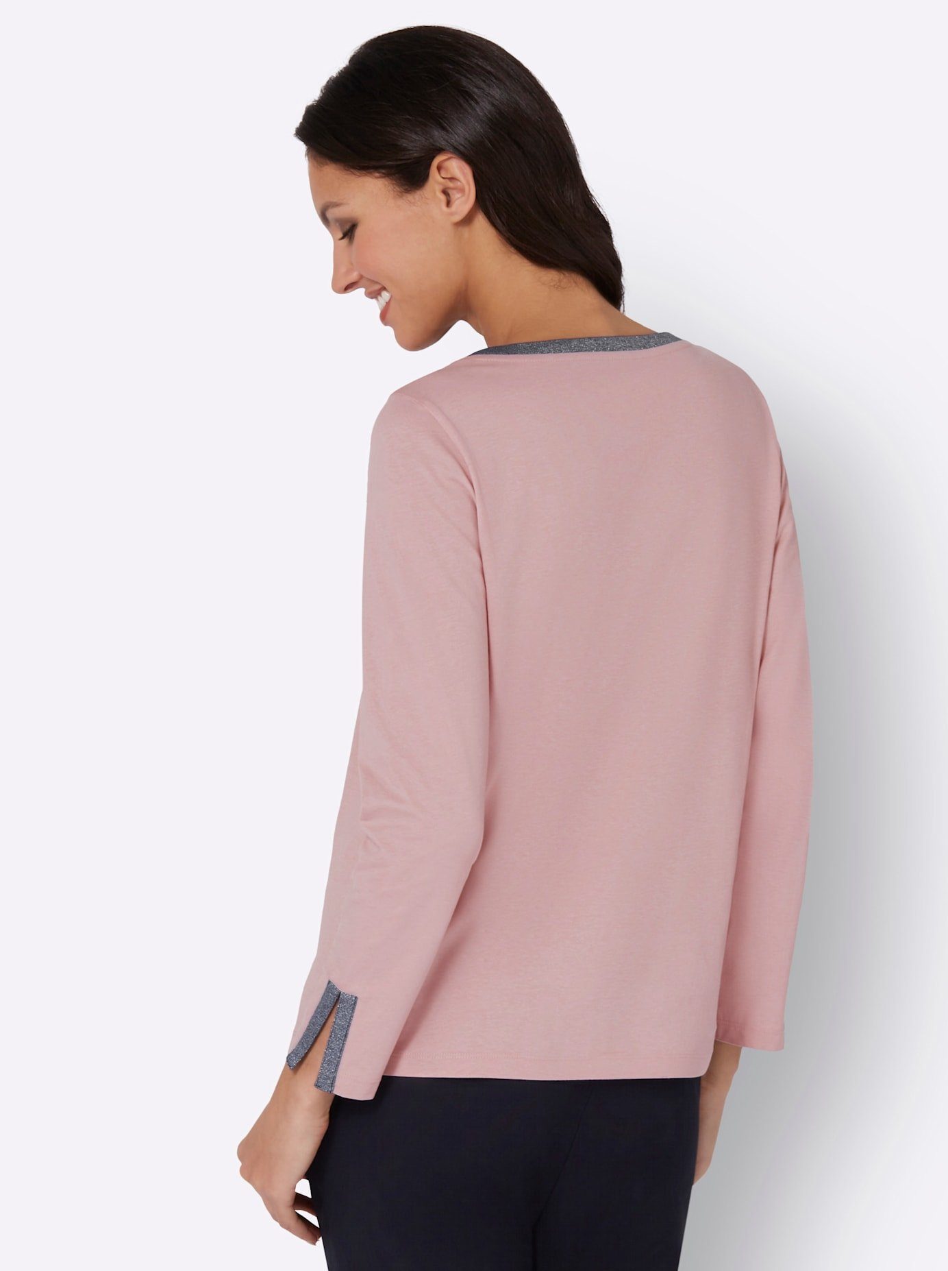 Classic Basics Shirt met lange mouwen U-Boot Shirt (1-delig)