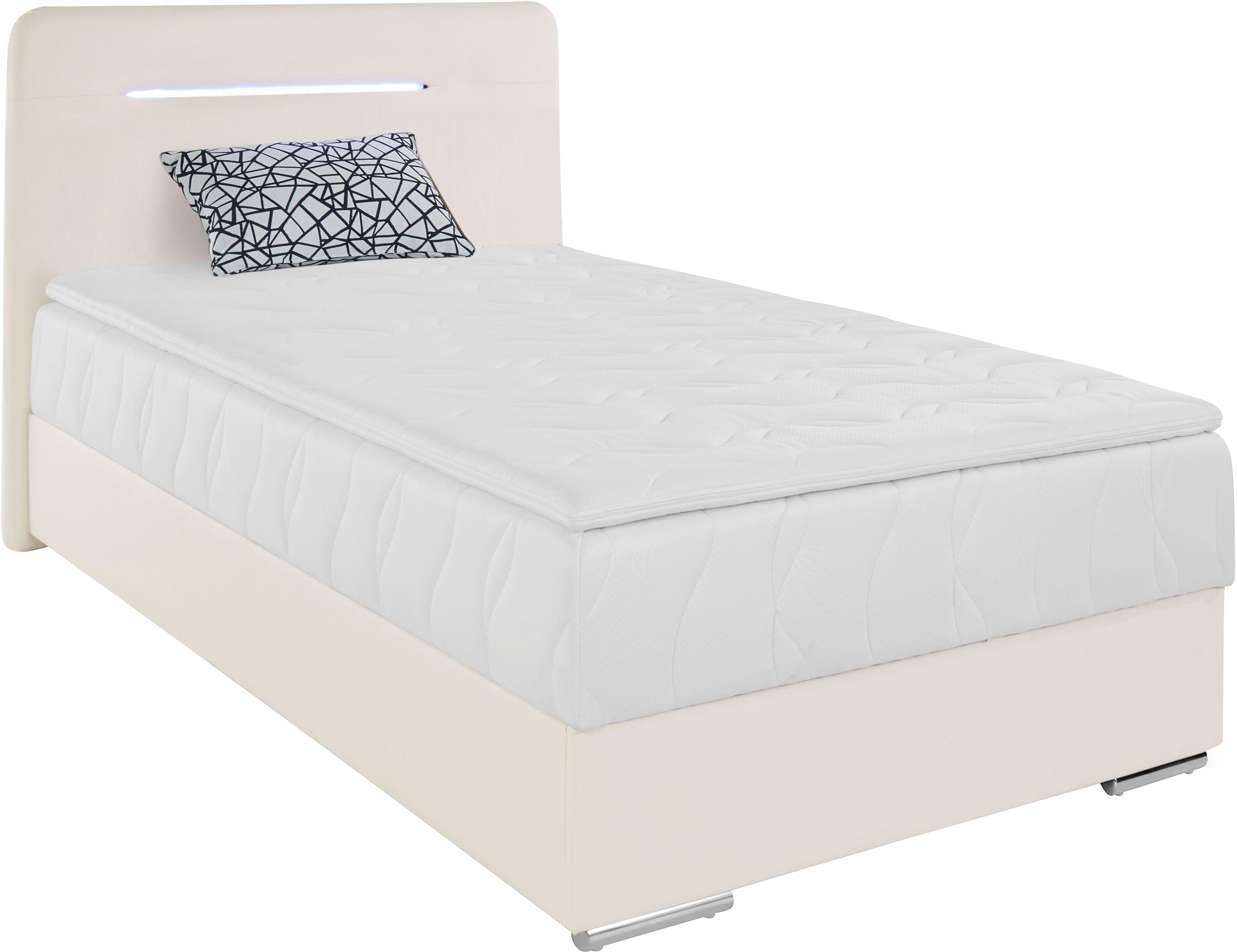 COTTA Boxspring Lighstar inclusief ledverlichting, topmatras, bedkist en sierkussen