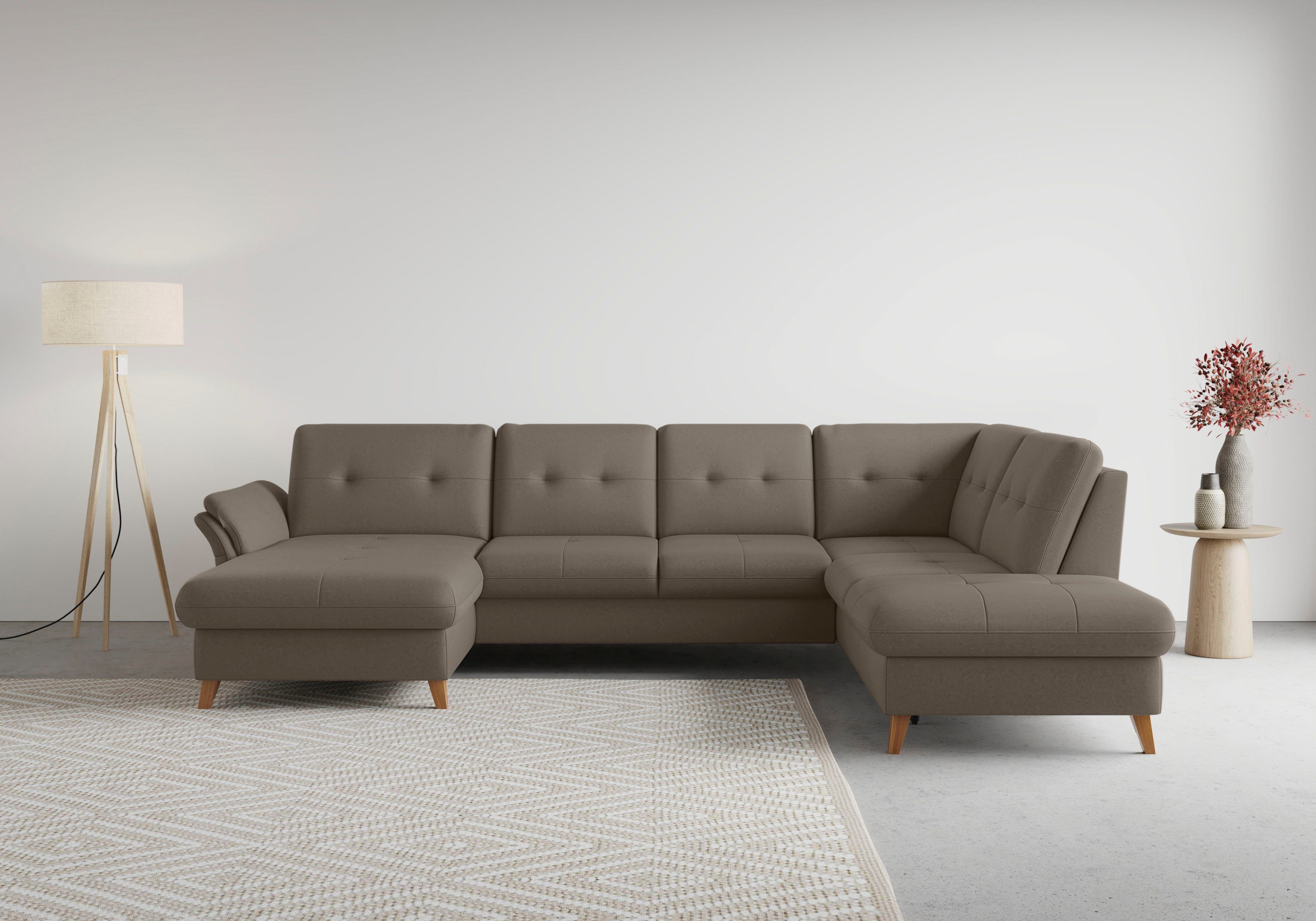 sit&more Zithoek Göteborg inclusief zitdiepteverstelling, optioneel met bedfunctie & bedlade grijs, zithoeken, Breedte ligoppervlak: 0 cm