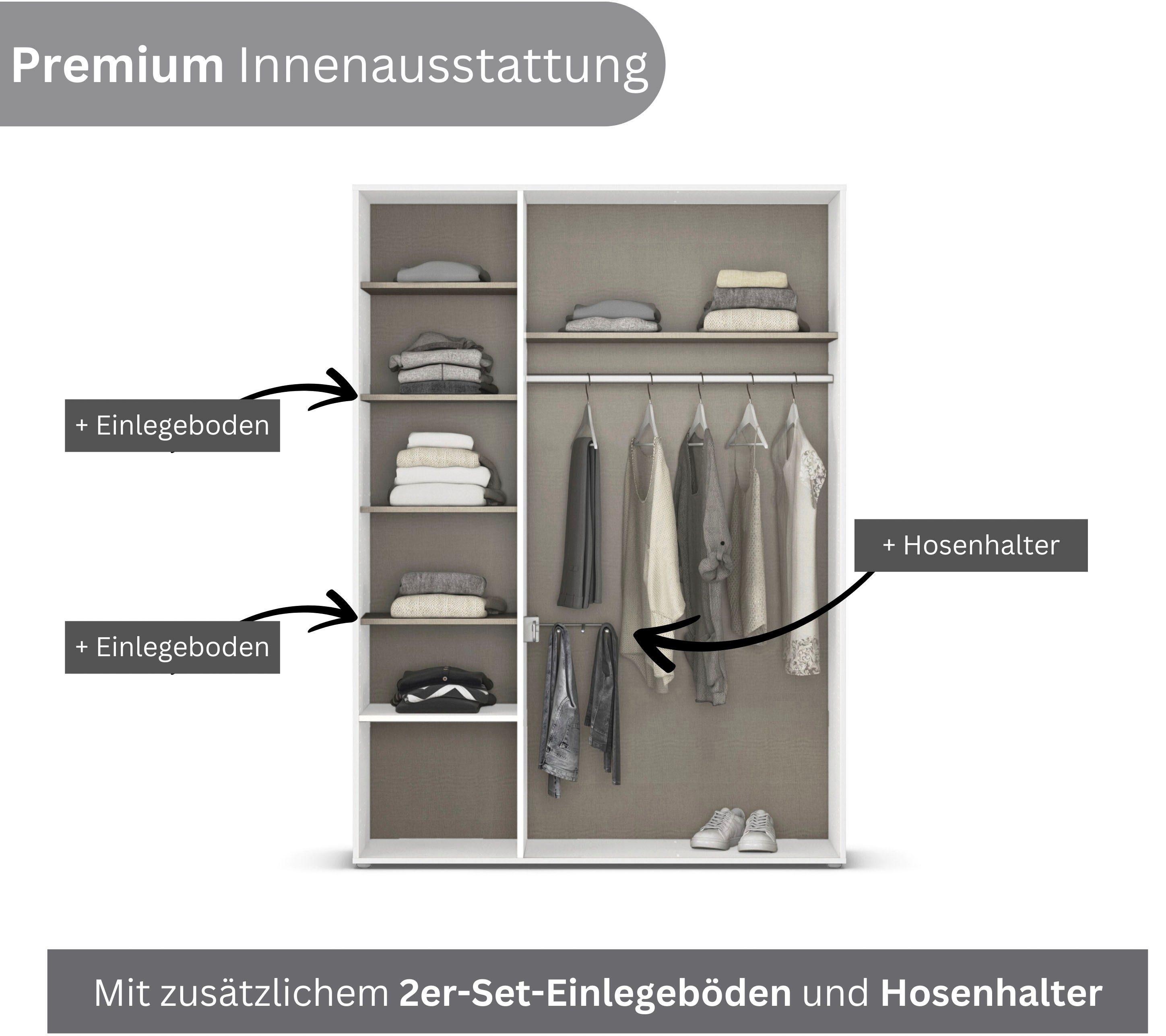 rauch Draaideurkast Kledingkast Kast Garderobe Wasmand NAGATA met Spiegel und schubladen sowie stangengriffen topseller made in germany