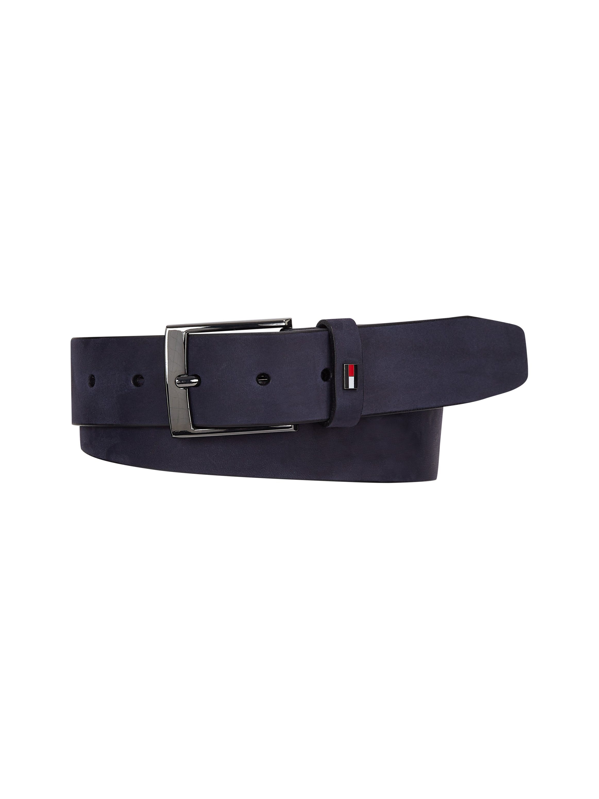 Tommy Hilfiger Leren riem ADAN NUBUCK 3.5 met metalen label aan de sluiting