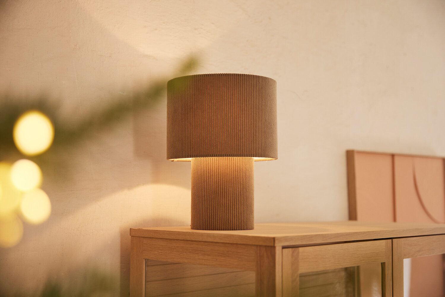 LeGer Home by Lena Gercke Tafellamp Kathleen cordlamp Cordstof, H 30 cm, Ø 23 cm, E27, cord, stoflamp, tafellamp (1 stuk)