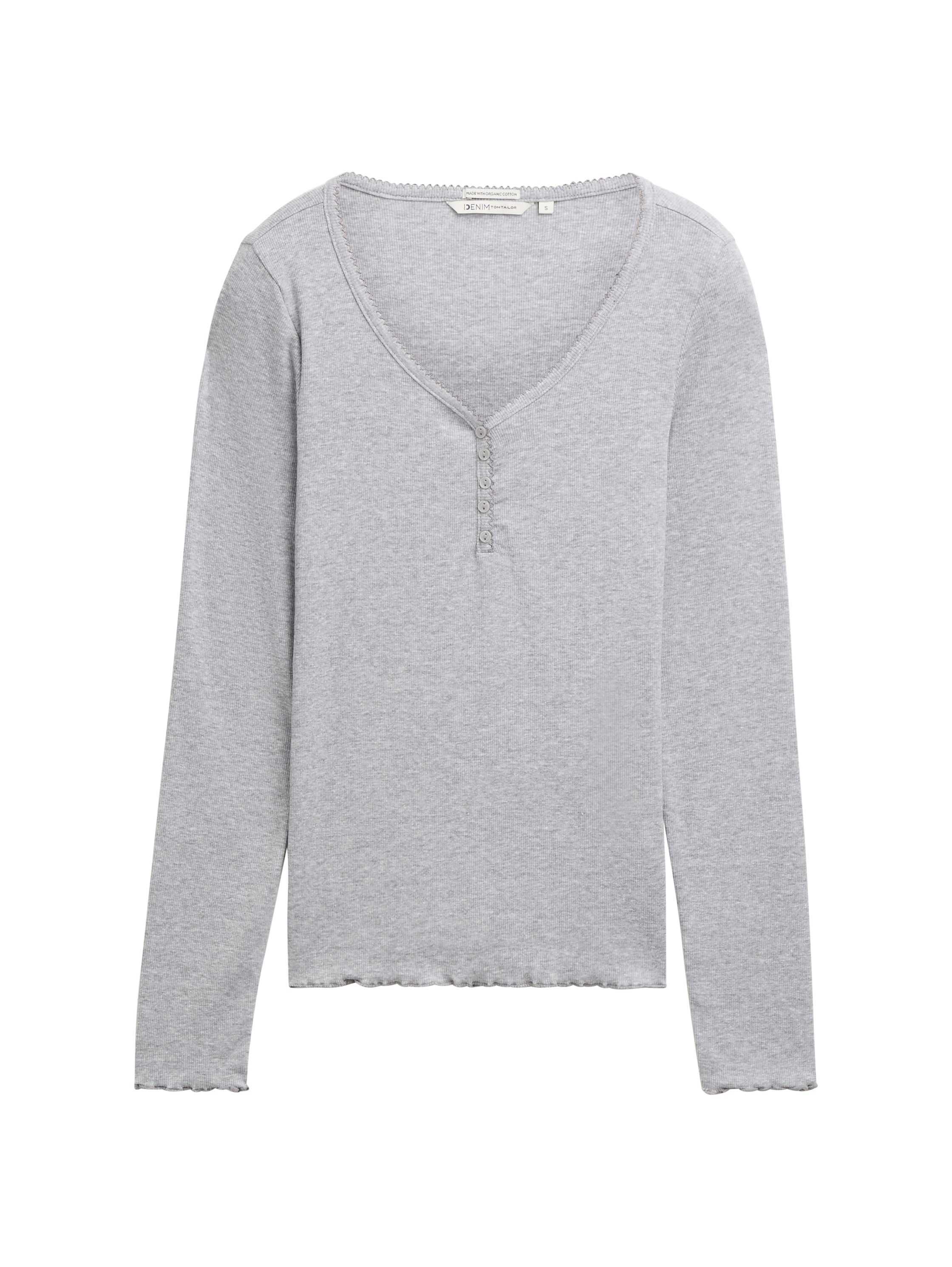 Tom Tailor Denim Shirt met lange mouwen met golvende zoom