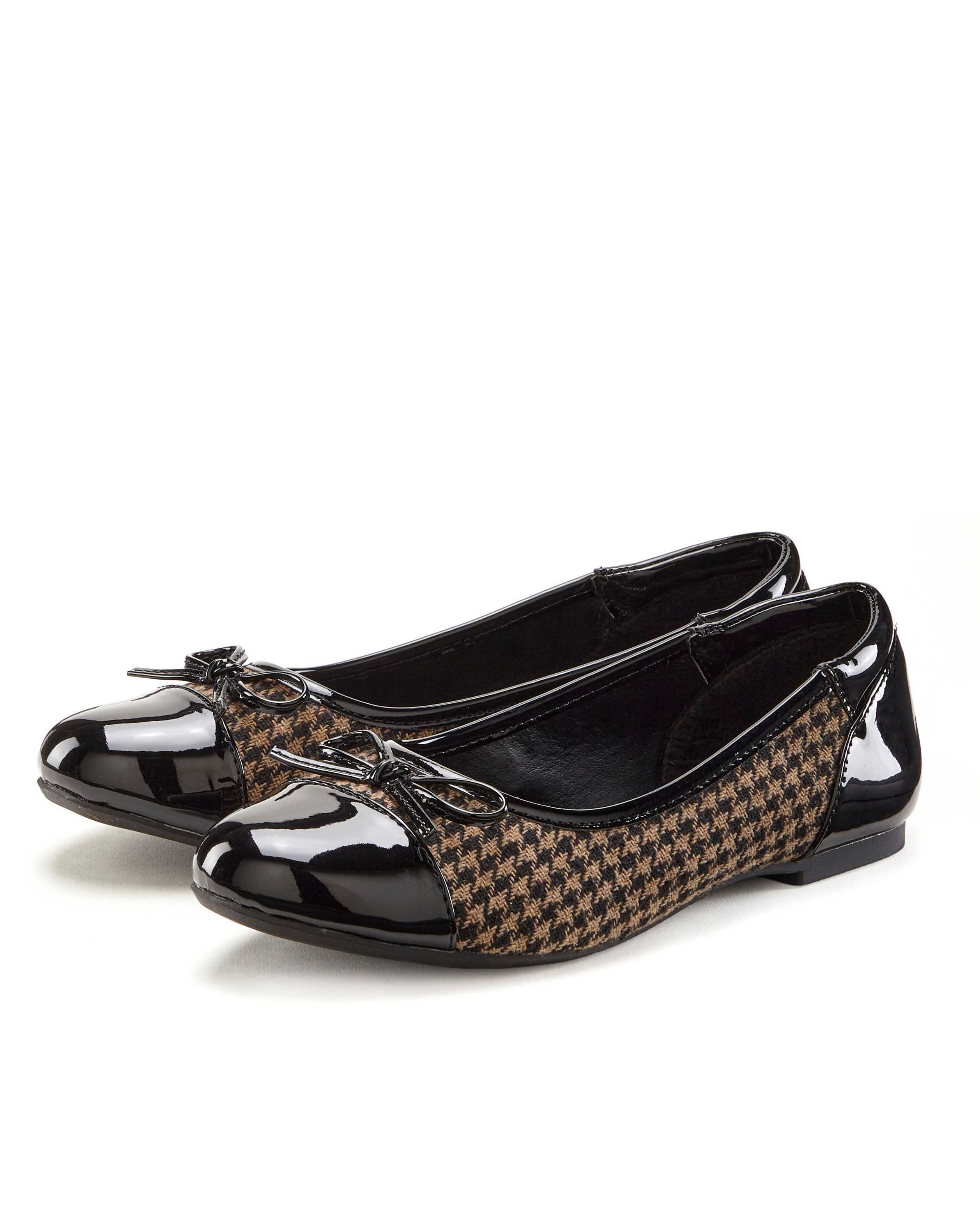 Lascana Ballerina's Slip-in ballerina in houndstooth-look, vrijetijdsschoen, slipper, slip-in, lage schoen vegan