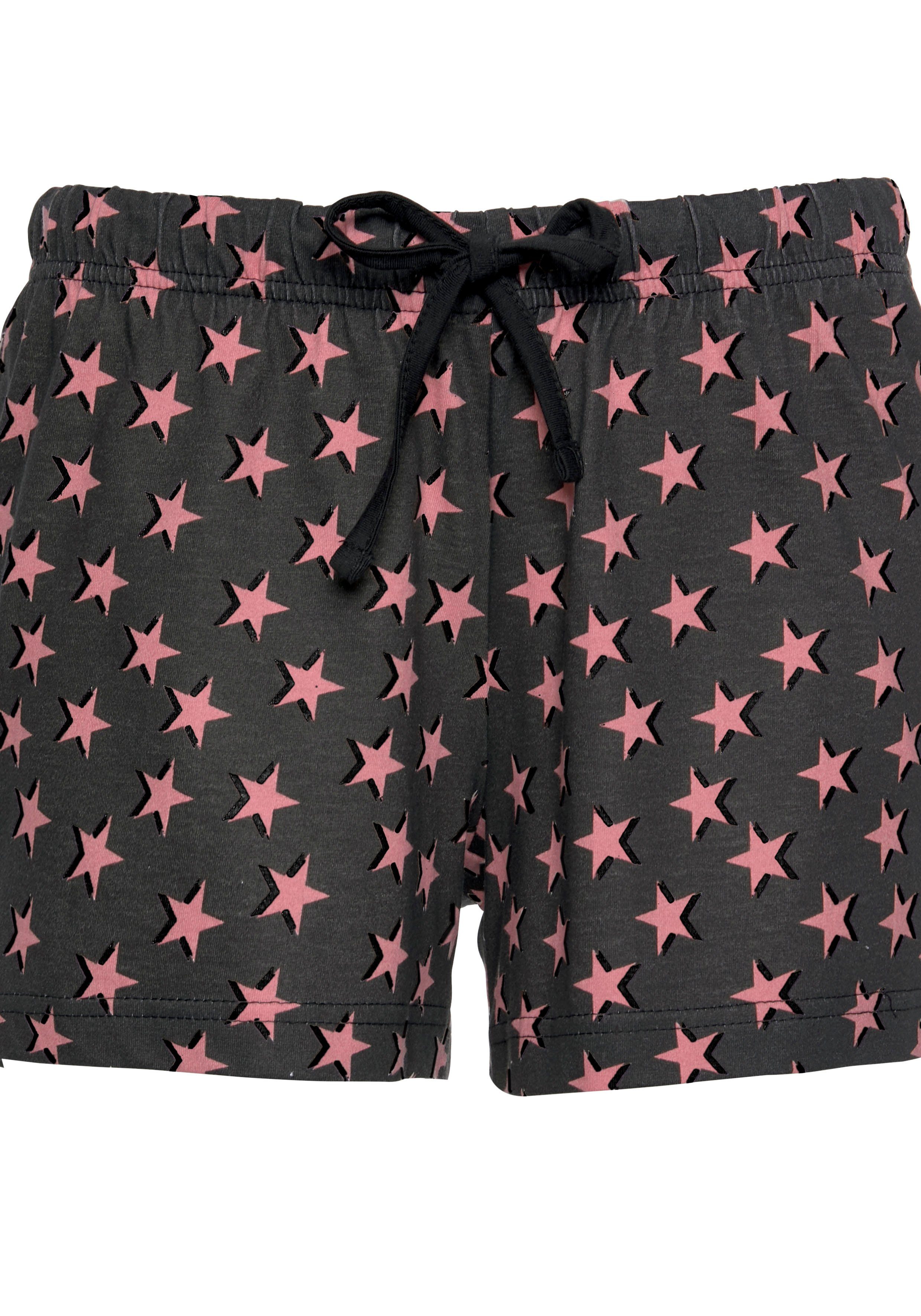 Vivance Dreams Shortama met sterrenprint (4-delig, Set van 2)