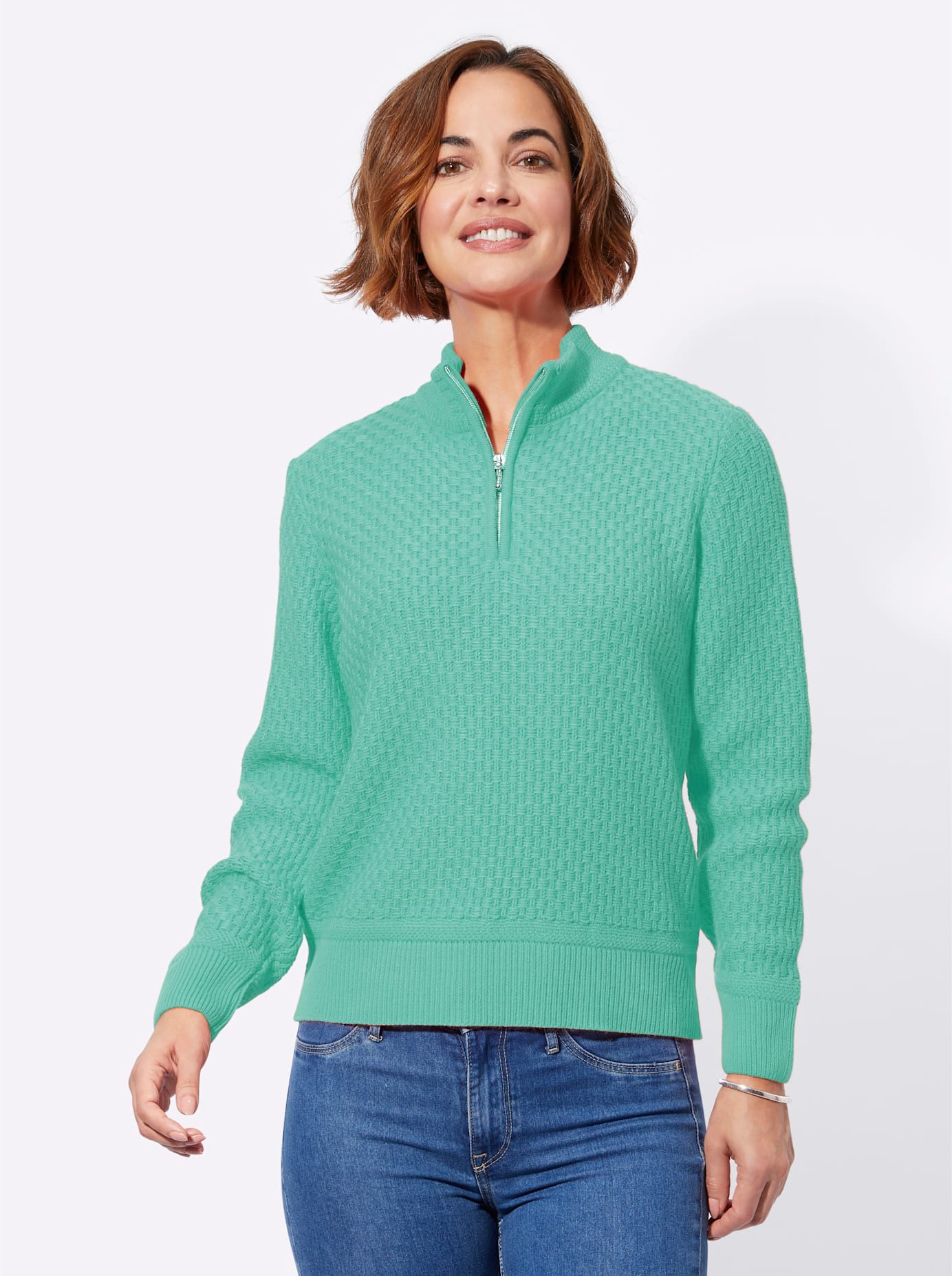 Classic Basics Trui met staande kraag Trui