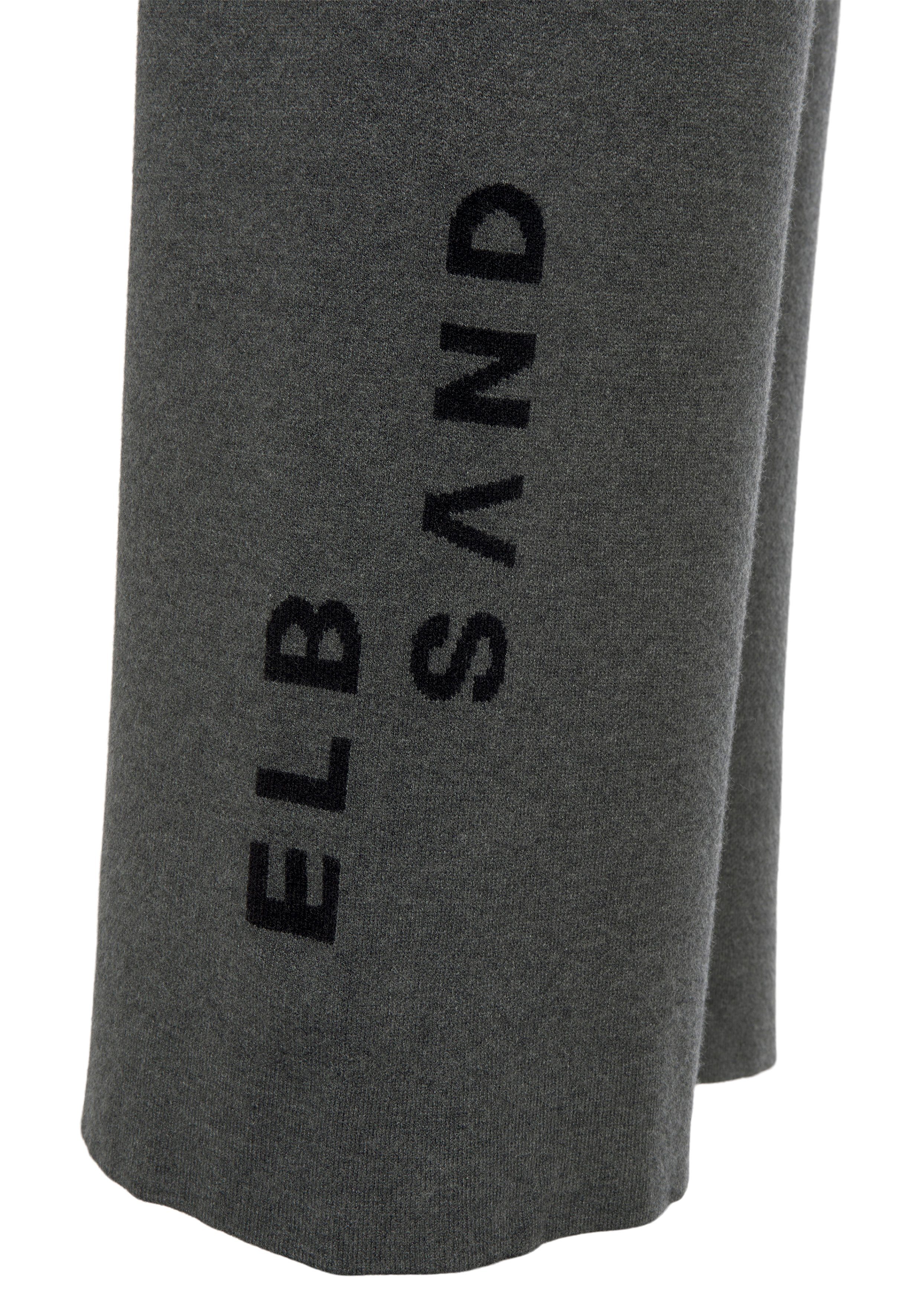 Elbsand Tricotbroek -Loungebroek met wijde pijpen en geborduurd logo, loungewear