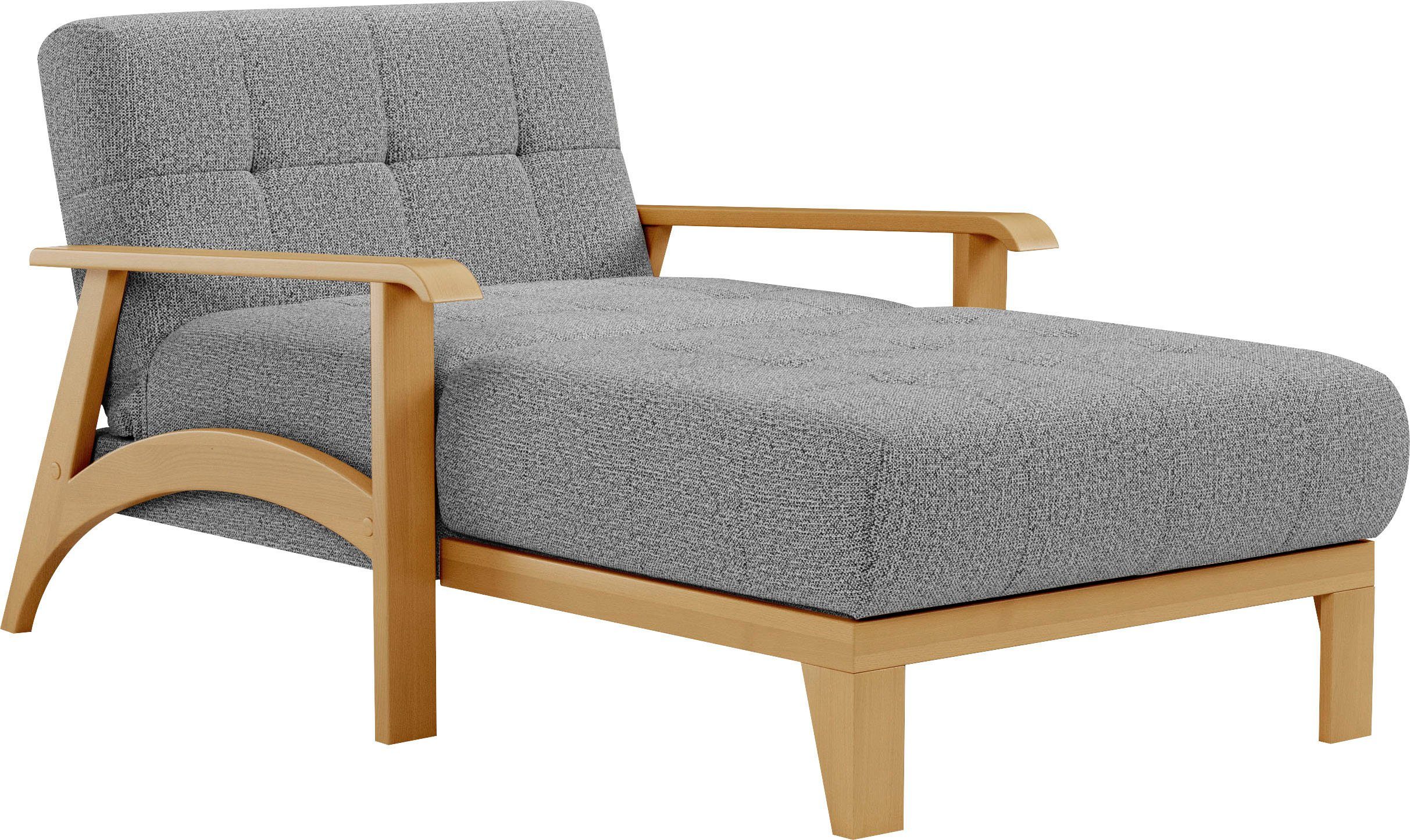 sit&more Récamier Billund Armleuningen van eikenkleurig beukenhout, verschillende bekledingen en kleuren