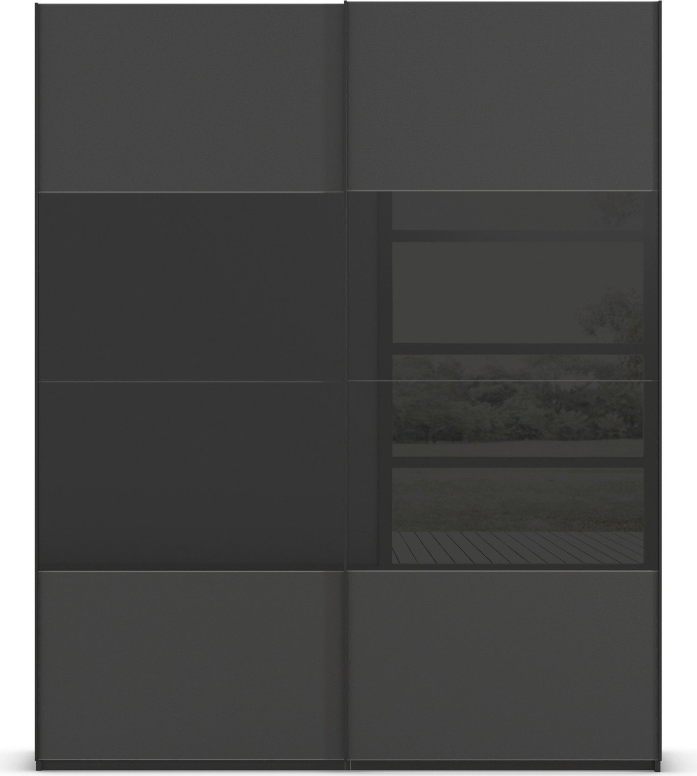 rauch Schuifdeurkast Kledingkast Kast Garderobe Slaapkamerkast SCALE-FYRA edel vierdelige deuren glas mat/glanzend veel kleuren made in germany