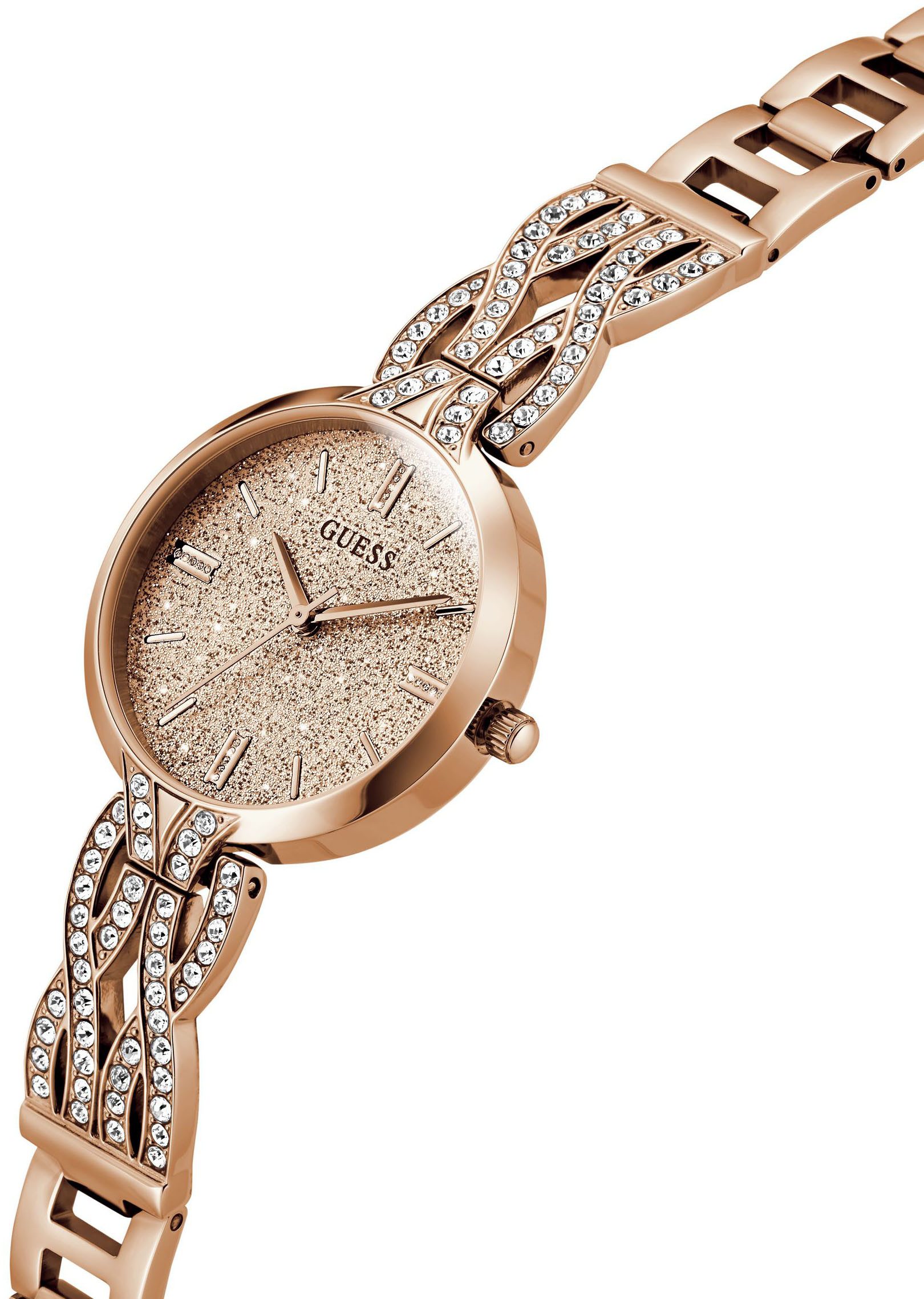 Guess Kwartshorloge Coral Horloge, dameshorloge, stalen armband