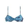 lascana bikinitop met beugels boho met paisley patroon blauw
